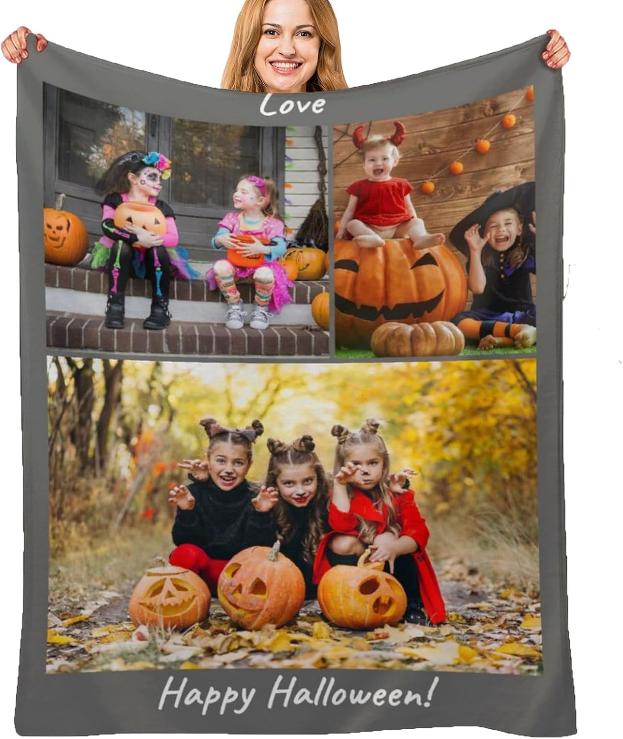 Masrtuli Manta personalizada de forro polar de Halloween, manta ligera y mullida para el hogar, dormitorio, sofá oficina, manta acogedora de