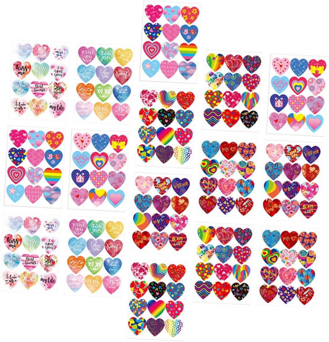 STOBOK 32 Sheets Heart Envelope Sticker Heart Stickers Colorful Heart Labels Valentines Day Stickers Gay Pride Gift Stickers Adhesive Envelop
