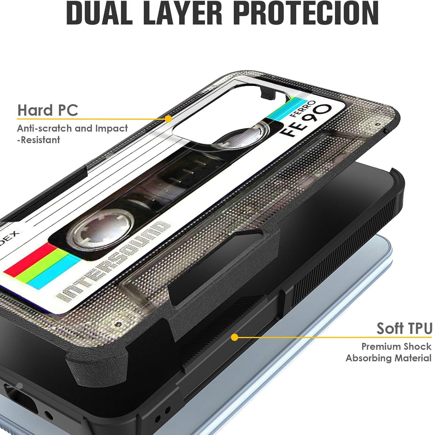 Funda para Galaxy A54 5G, doble capa híbrida resistente a prueba de golpes, policarbonato duro, silicona suave, TPU, funda protectora para Samsung