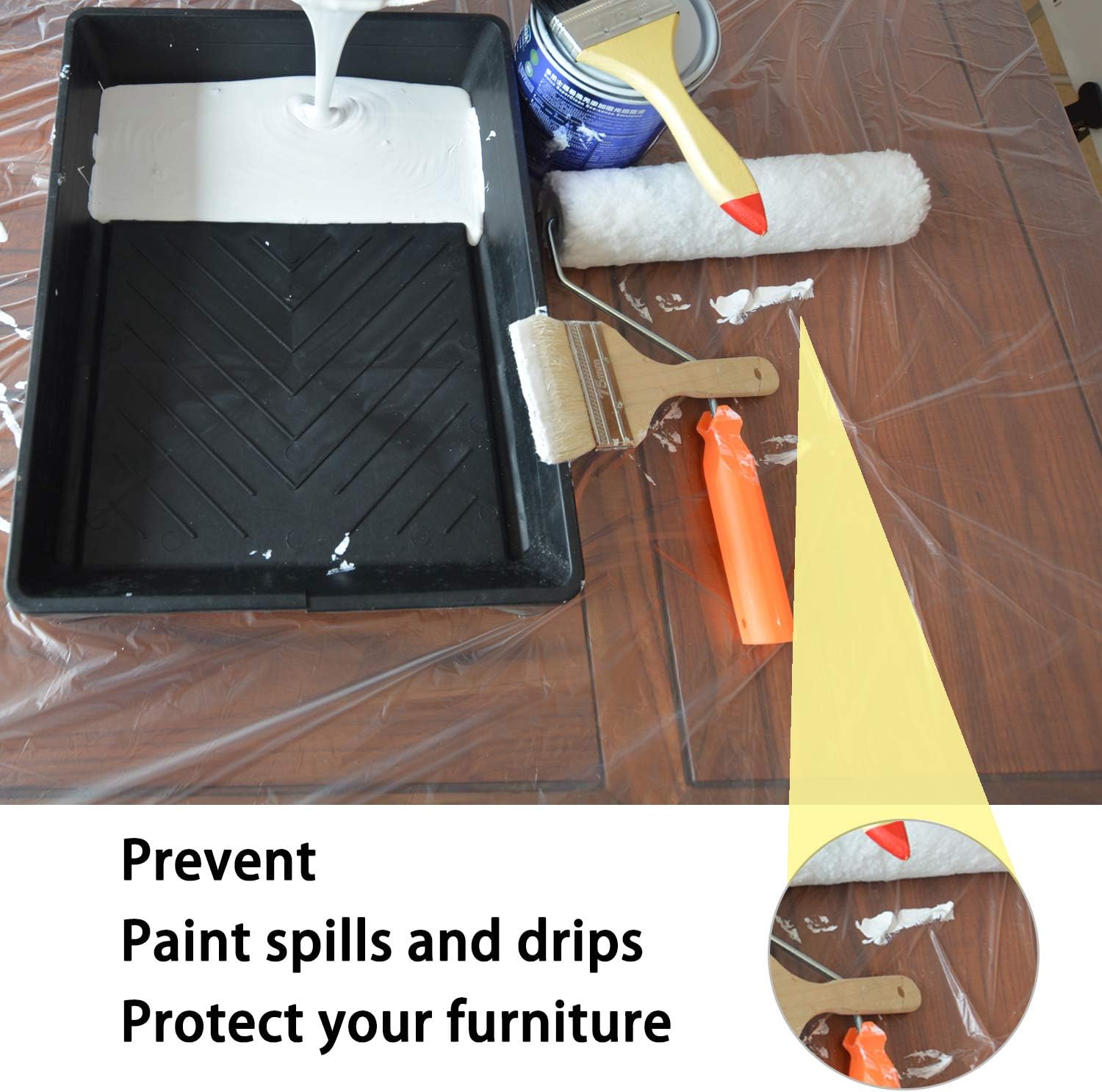20 paños de plástico para pintar, impermeable, antipolvo, lona desechable de 9 x 12 pies, para pintar para funda de sofá y funda de muebles