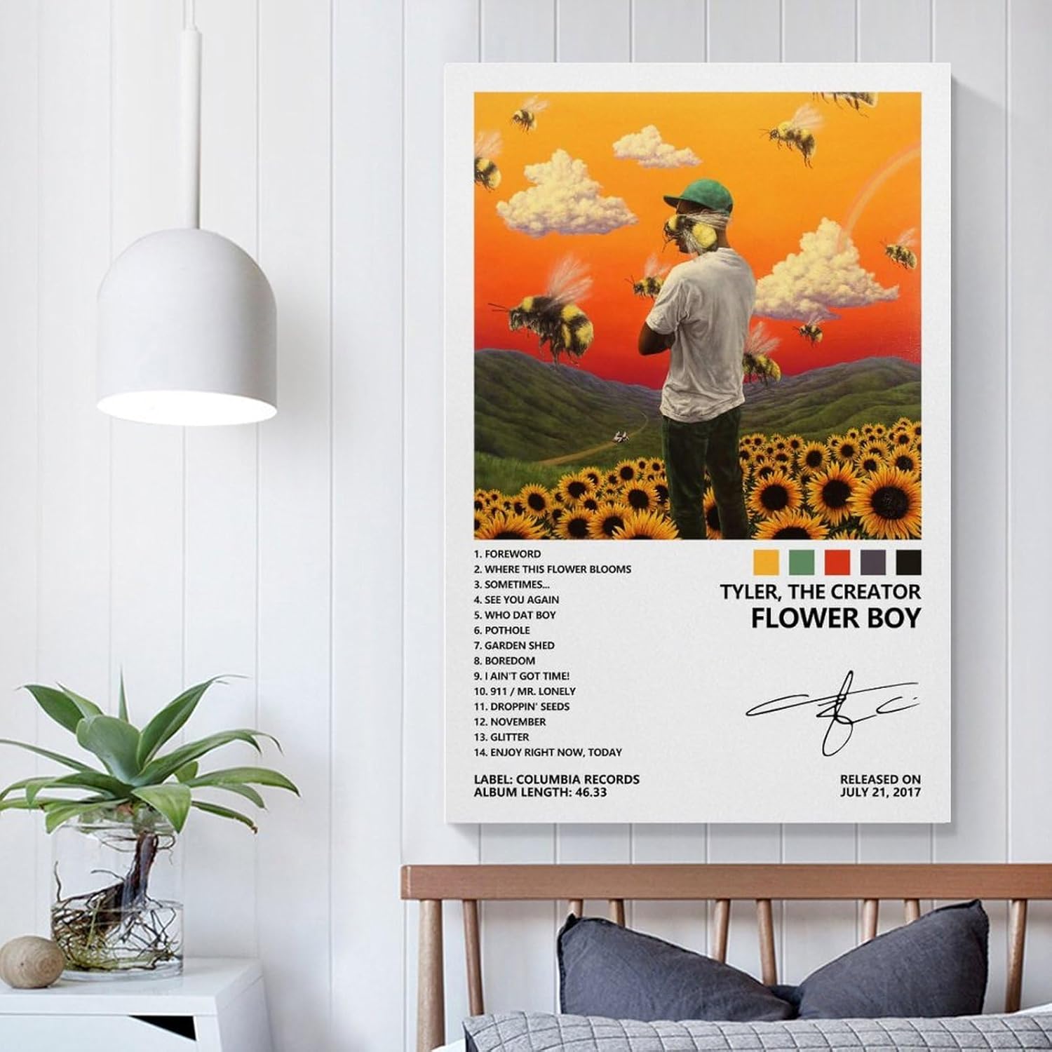 Tyler – Póster de The Creator Flower Boy para habitación, estética, lienzo para pared, decoración de dormitorio, 12 x 18 pulgadas (11.8 x 17.7 in)