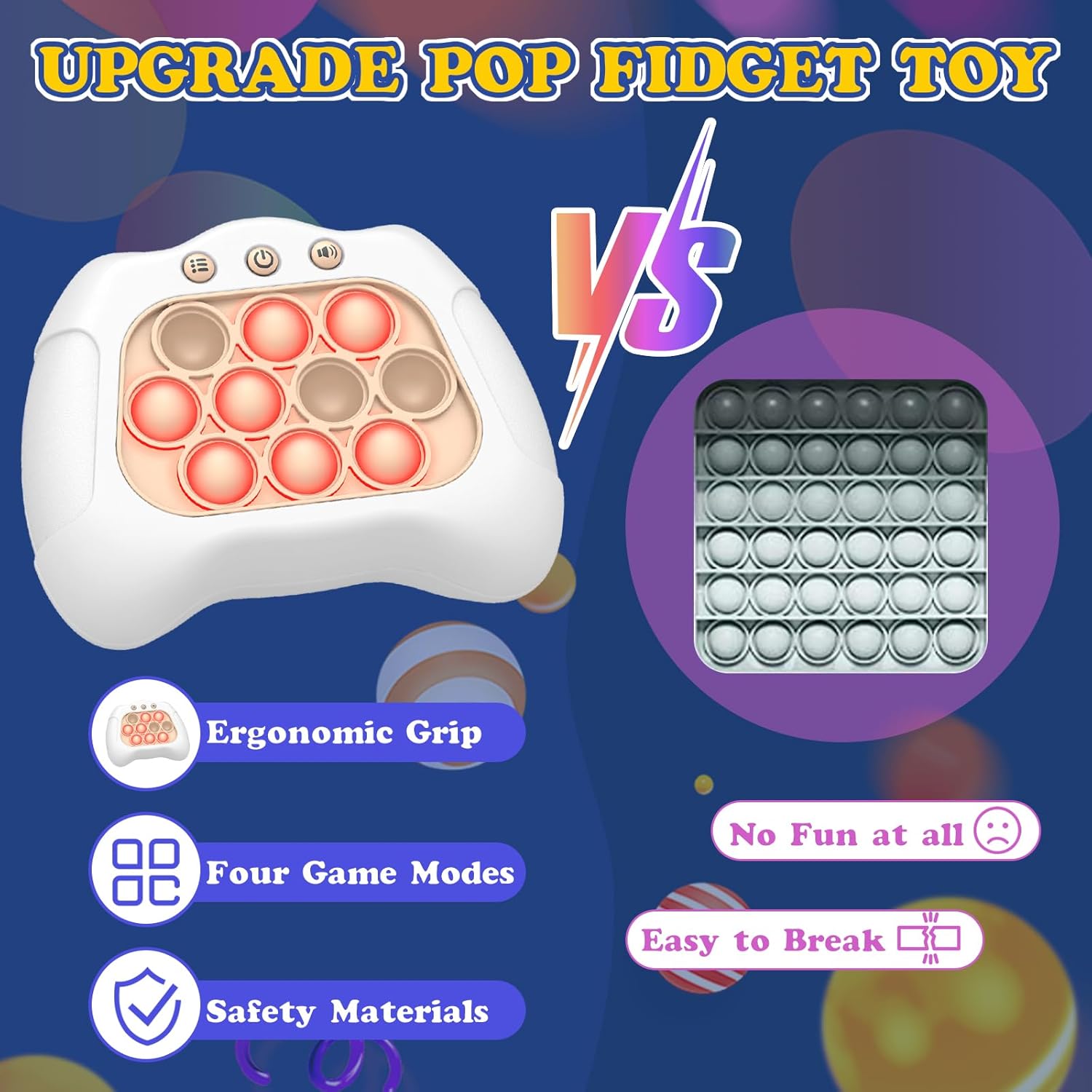 Juguetes de consola de rompecabezas de empuje de velocidad rápida, juego de burbujas de empuje rápido, juegos para ansiedad Pop Pro, juguetes