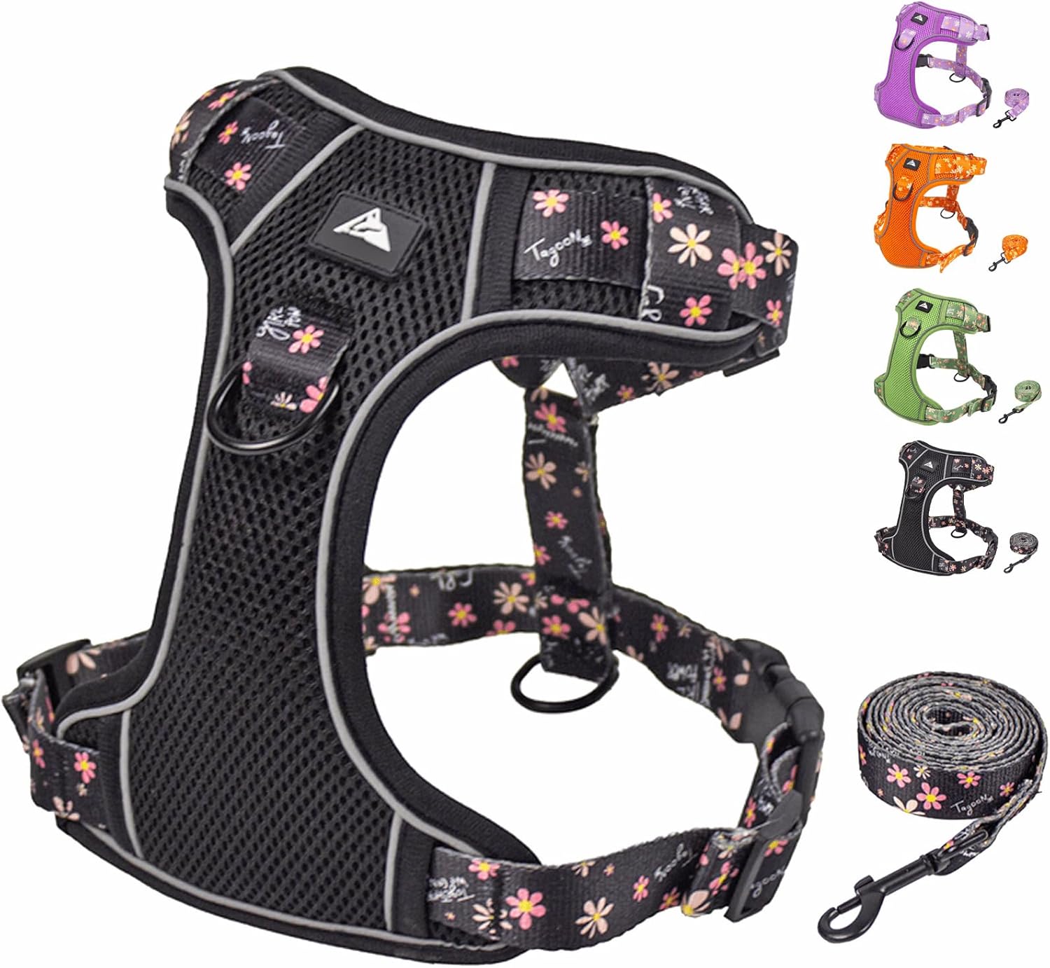 Juego de arnés y correa para perro, chaleco reflectante transpirable ajustable para perros pequeños, medianos, grandes y extra grandes para entrenar