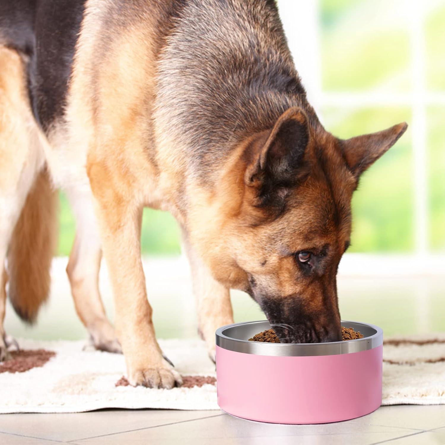 Cuencos de acero inoxidable para perros grandes, cuencos metálicos antideslizantes para agua y alimentos, cuencos de agua fría para perros