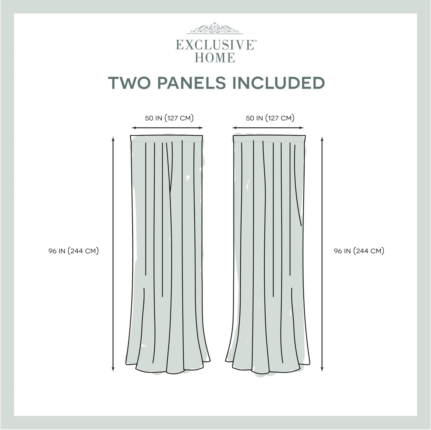 Exclusive Home Curtains Darma – Par de paneles de cortinas de lino semitransparentes para filtrar la luz, con bolsillo para barra, 50 x 96 pulgadas,