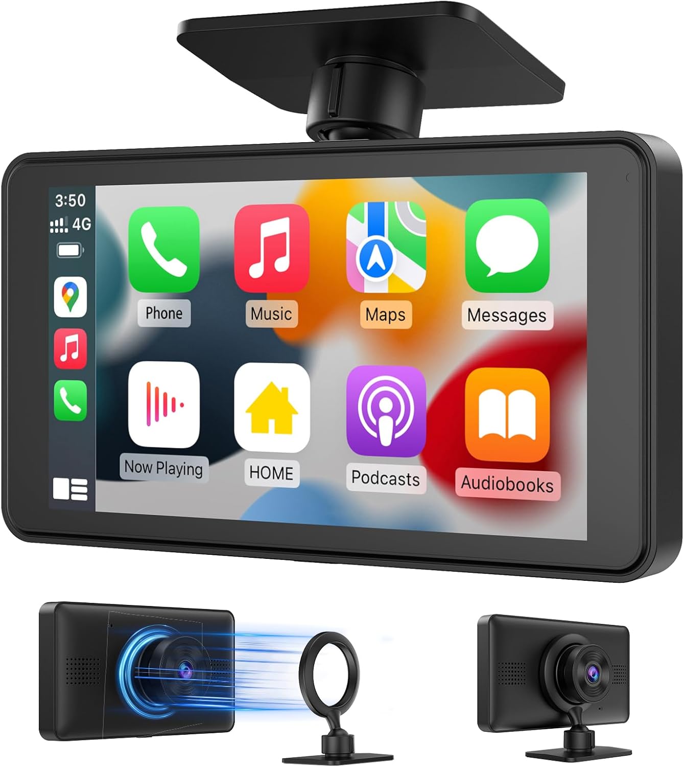 Spedal Receptor inalámbrico CarPlay y Android Auto CL518, cámara de tablero Ultra HD de 2.5K, audio Bluetooth, comando de voz, carga rápida