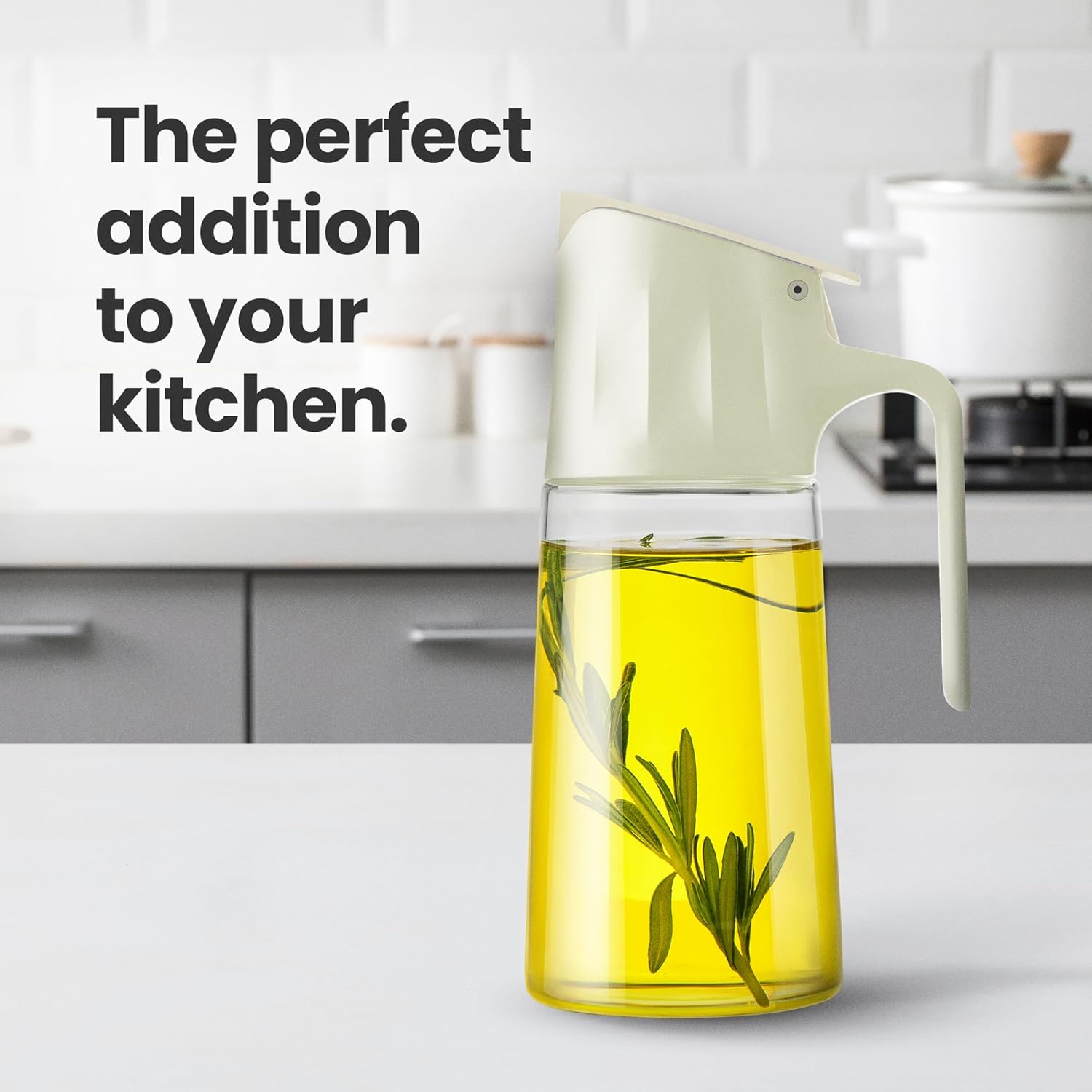 Botella dispensadora de aceite de cocina para cocina, paquete de 2, dispensador de aceite de oliva y botella infusora, botella de aceite de 17
