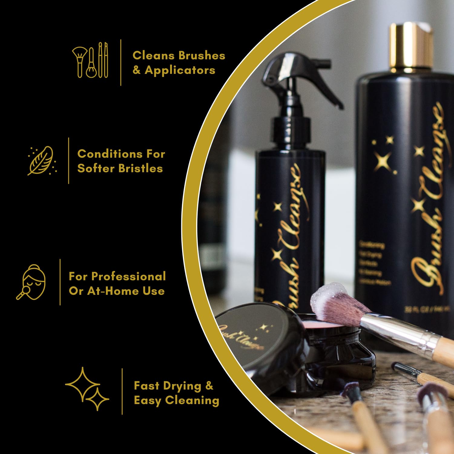 LM L Makeup Brush Cleanse – Limpiador de secado rápido y limpieza profunda para brochas de maquillaje, aplicadores y soplos de polvo, limpieza