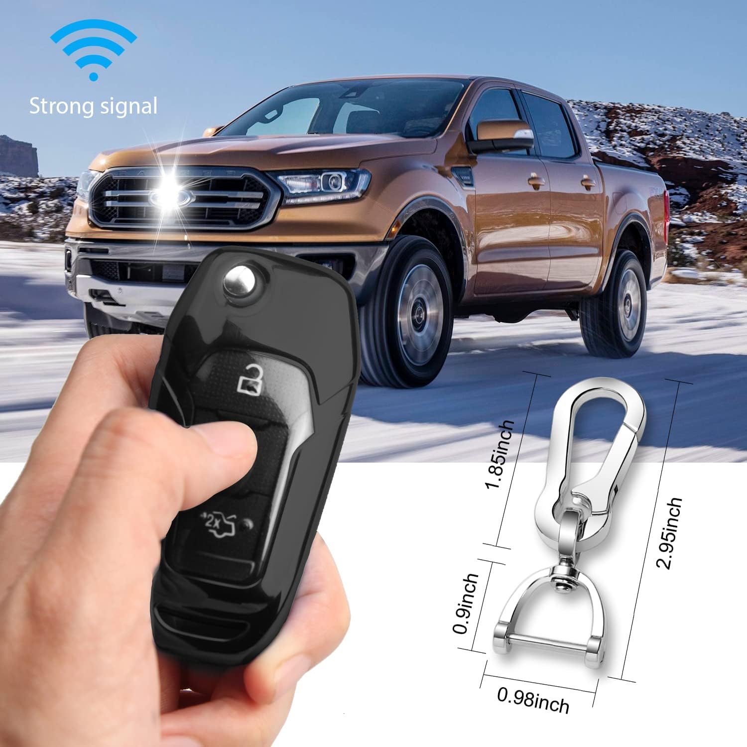 QBUC Funda para llavero Ford, protector de TPU compatible con Ford F150 F250 2015 2016 2017 2018 2019, Focus 3 Escort Kuga Everest Fiesta Mustang