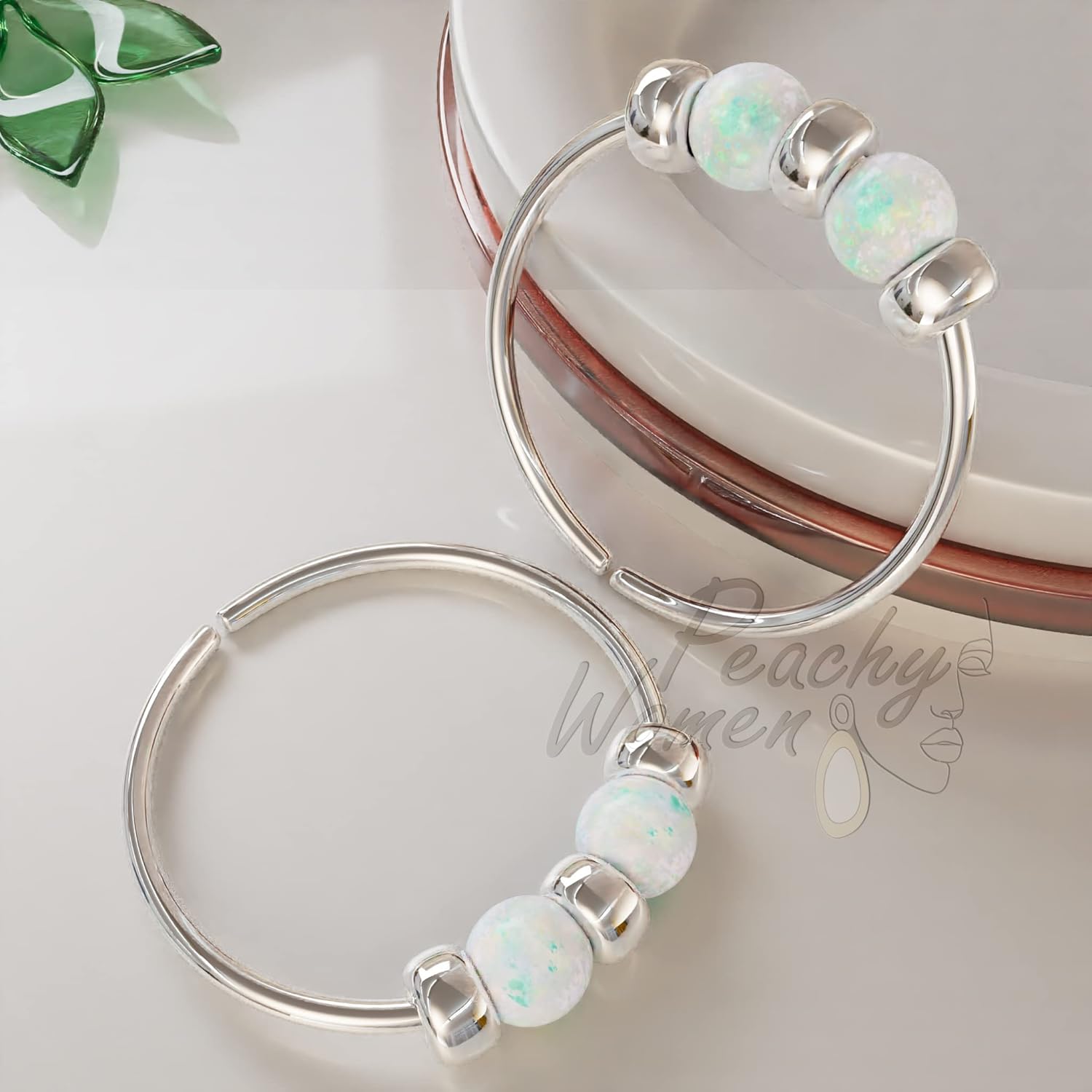 24G Nose Rings For Women 7mm Tiny White Opals 925 Silver Nose Hoops Set Hypoallergenic Nose Piercings