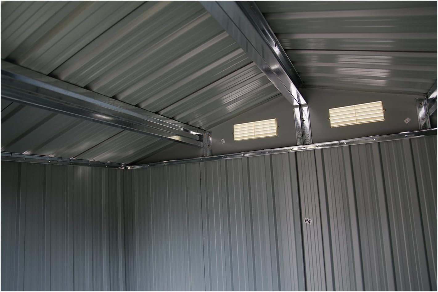 Kinsuite Cobertizo de almacenamiento para exteriores de 6 x 4 pies, cobertizo de herramientas de acero galvanizado para patio, jardín, césped, casa