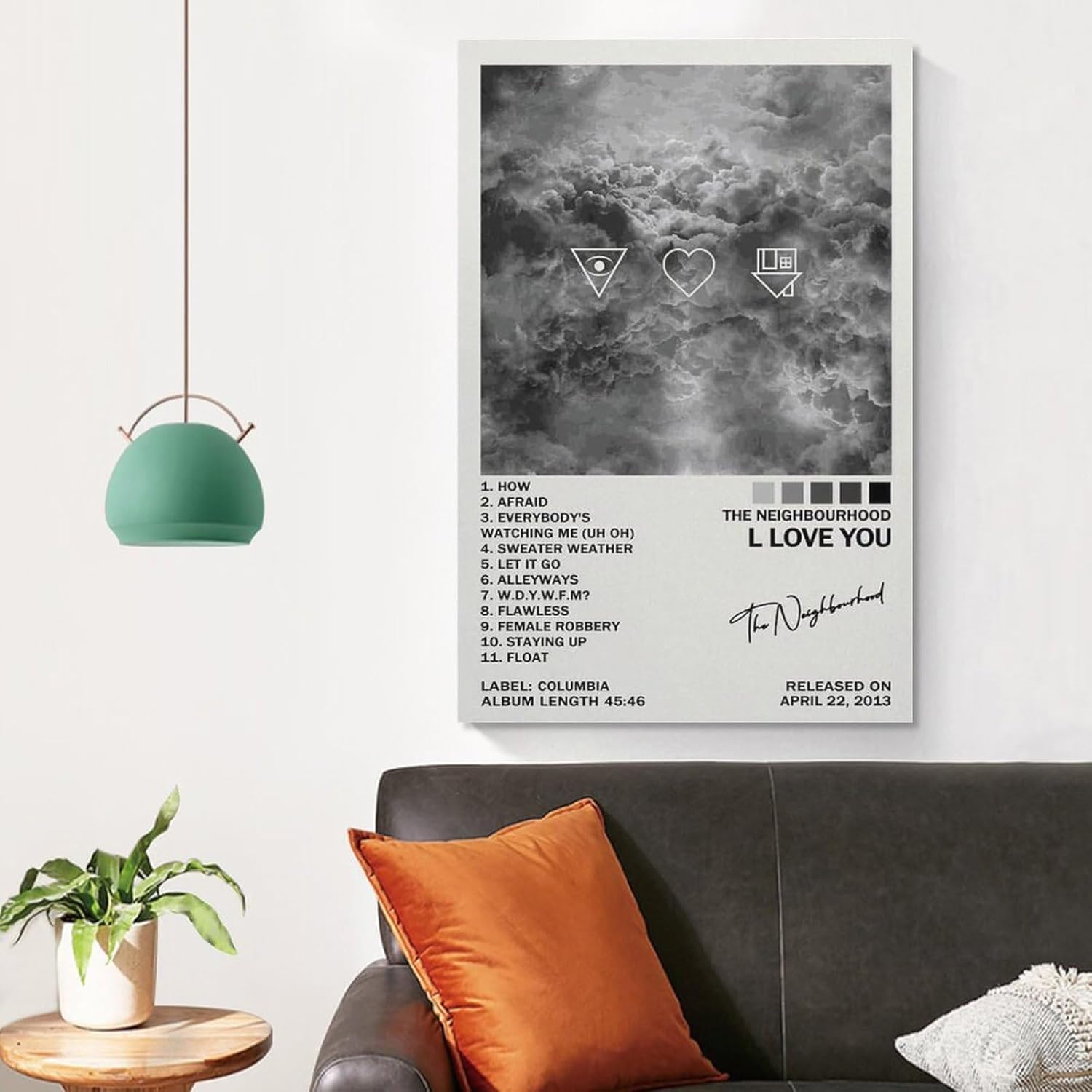 Póster de The Neighborhood I Love You, póster de vinilo con música (25) lienzo decorativo para dormitorio, moderno, para el hogar, impresiones