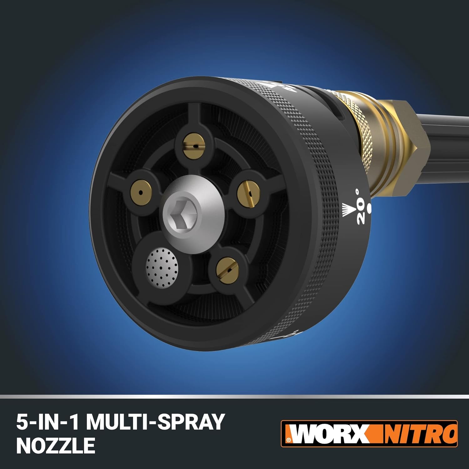 Worx Nitro Hydroshot – Lavadora a presión eléctrica de 20 V 710 PSI con motor sin escobillas inalámbrica, ligera, 5 en 1, limpiador de energía