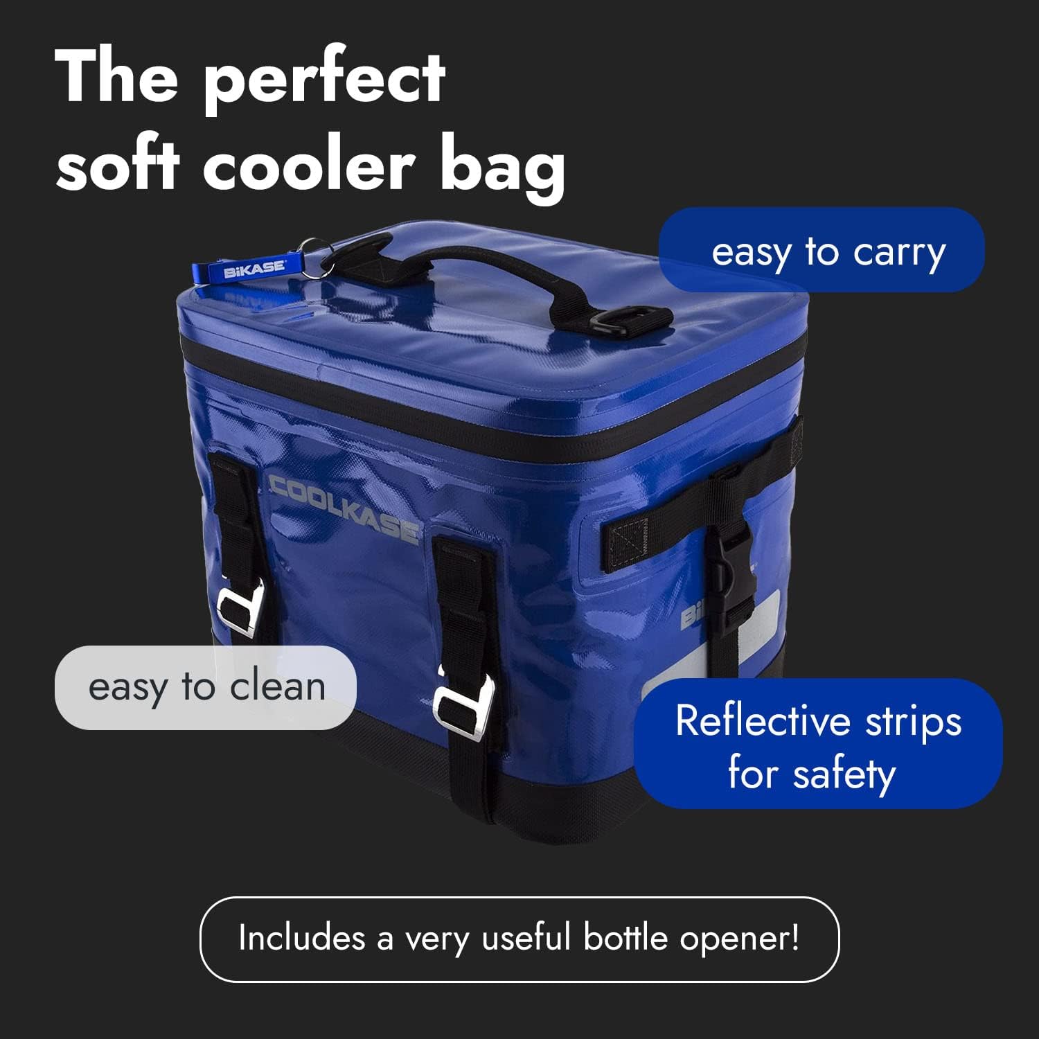 CoolKASE by BiKase – Enfriador montable para tu bicicleta trasero, motocicleta, ATV o kayak, bolsa de viaje impermeable para hombres y mujeres