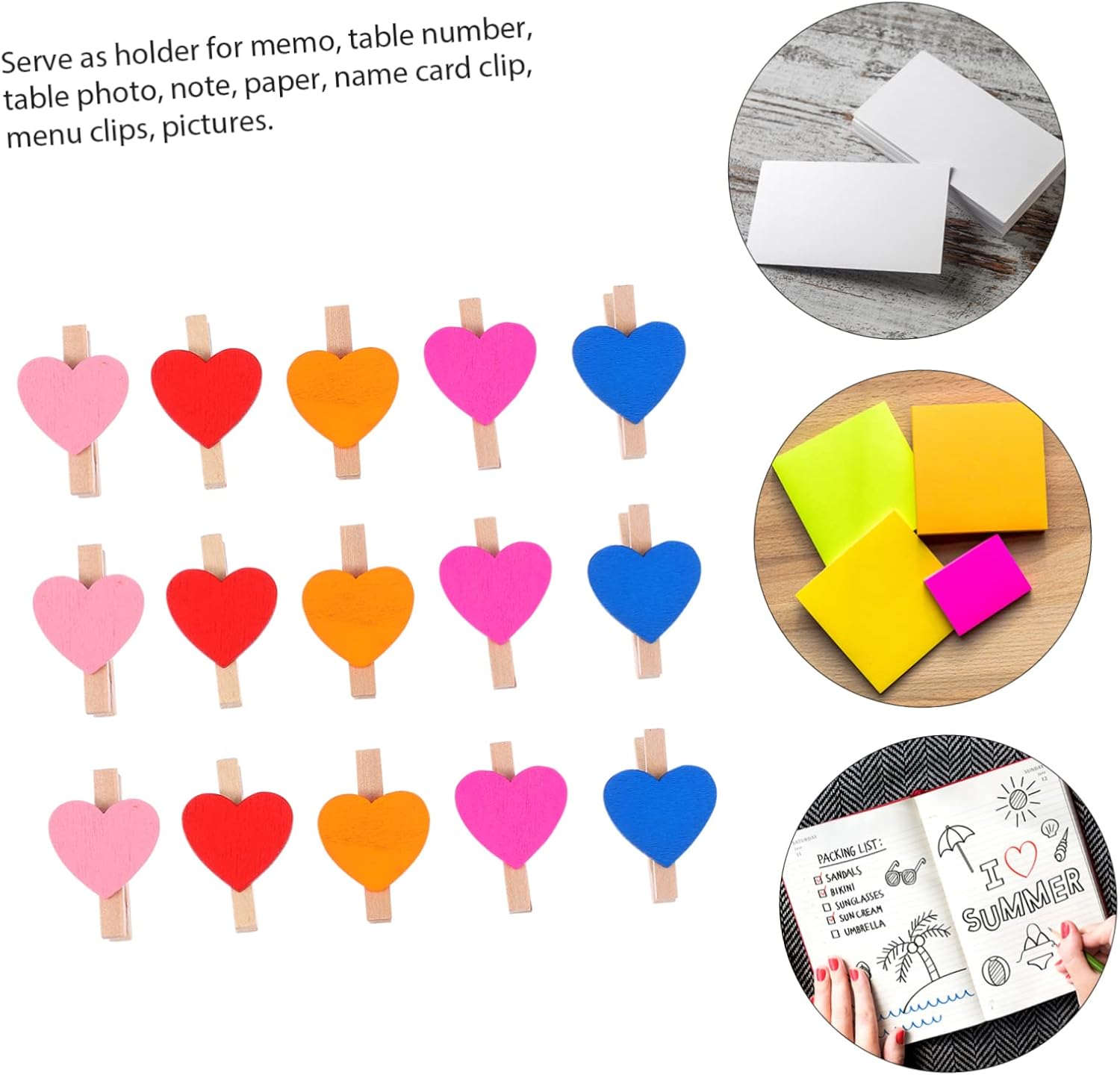 Cabilock 100 piezas de clip de madera de amor para lavadora y secadora, clip de madera natural, clip para colgar manualidades, mini pinzas de madera