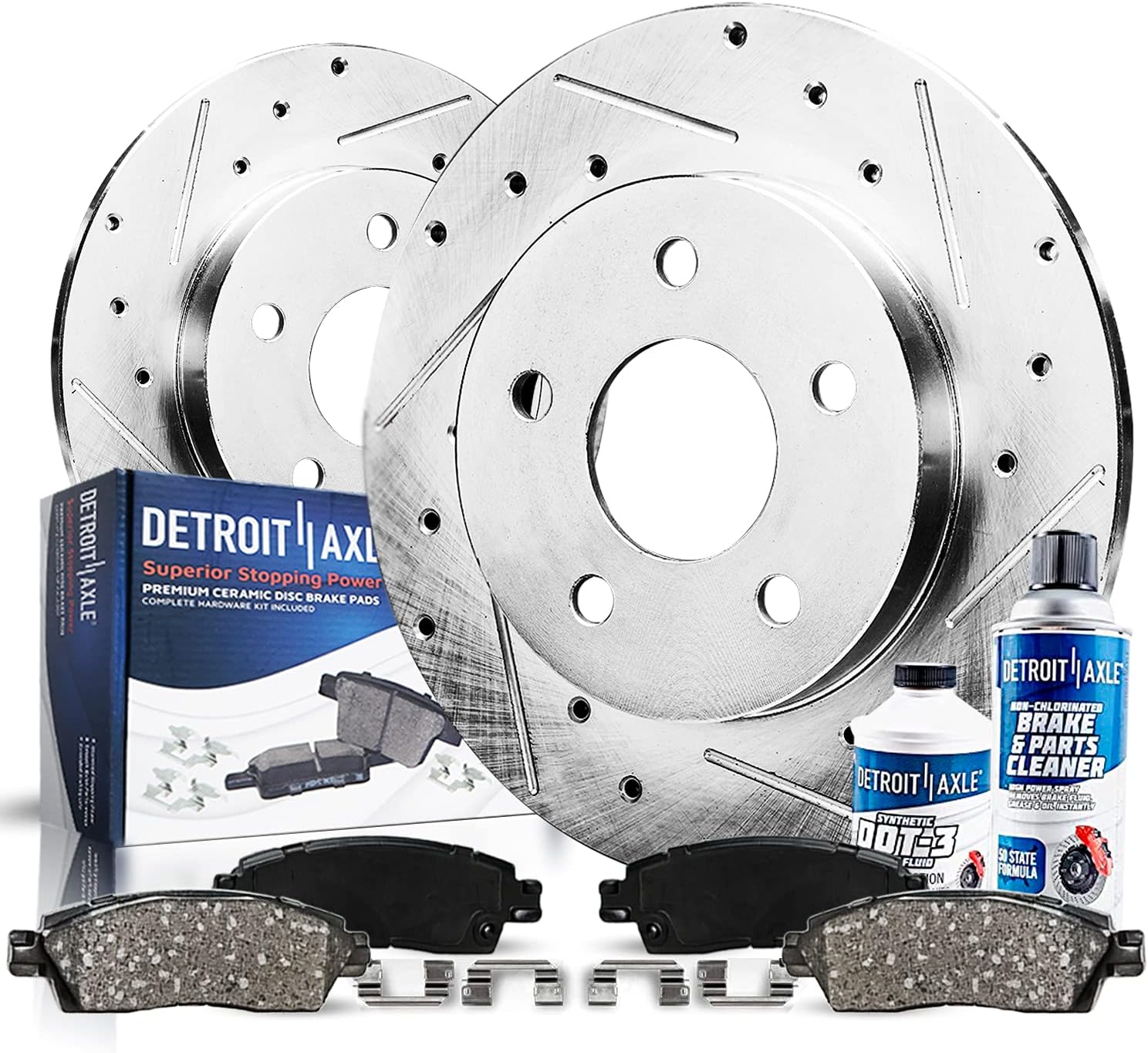 Detroit Axle – Kit de freno trasero para Ford Five Hundred Freestyle Mercury Montego 2005-2007, 2008-2009 Taurus Taurus X Sable Rotores de freno