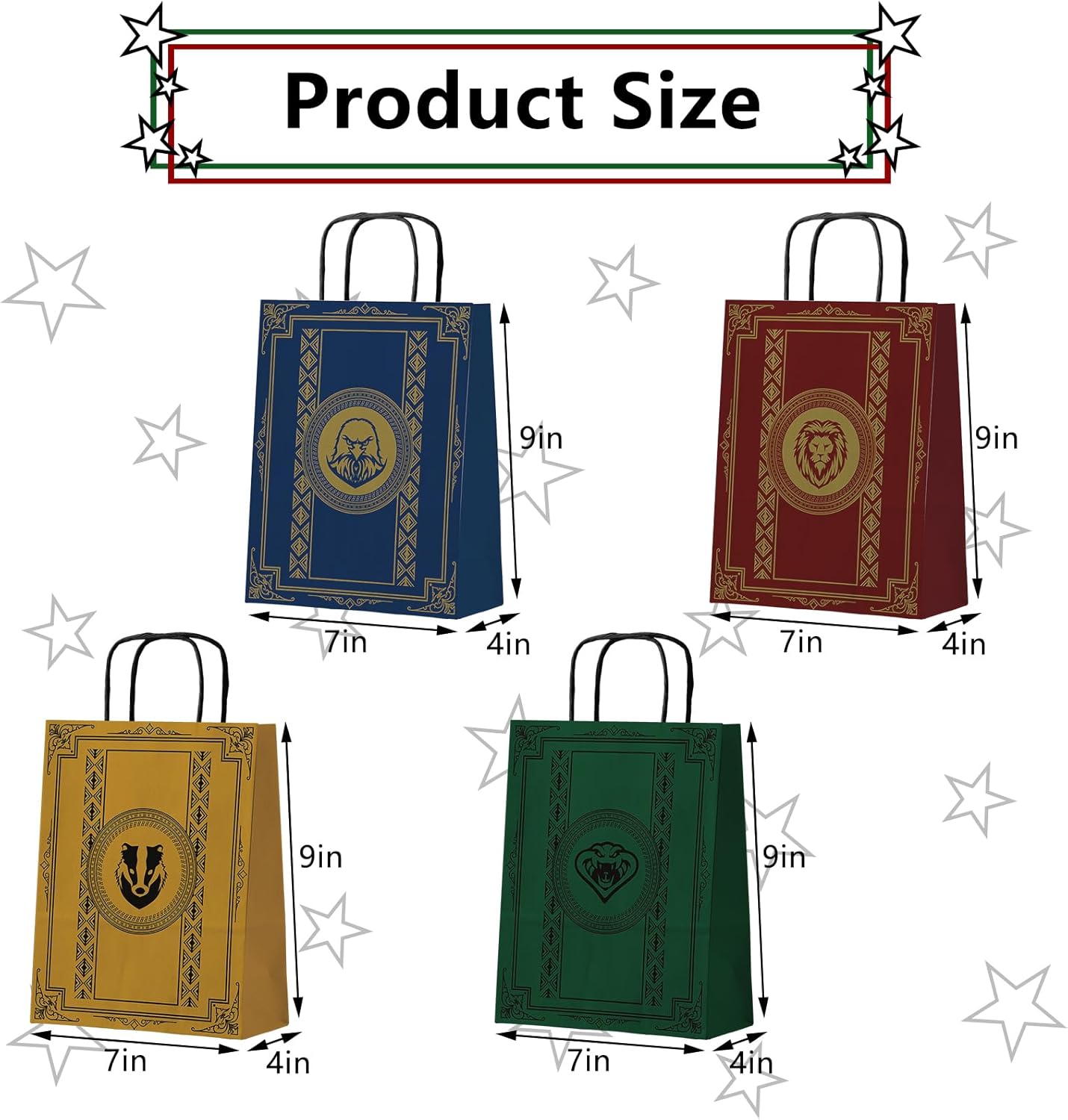 Top Hubsch Magical Wizard – Bolsas de regalo para fiestas, 24 bolsas de regalo para niños y niñas, decoración de fiesta, mago, escuela, bolsas de