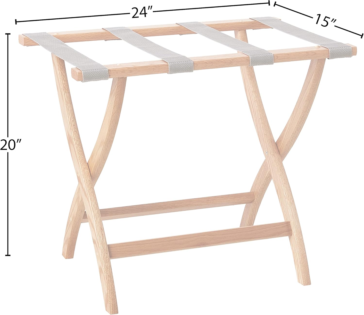 Wooden Mallet Portaequipajes con patas curvas, roble claro