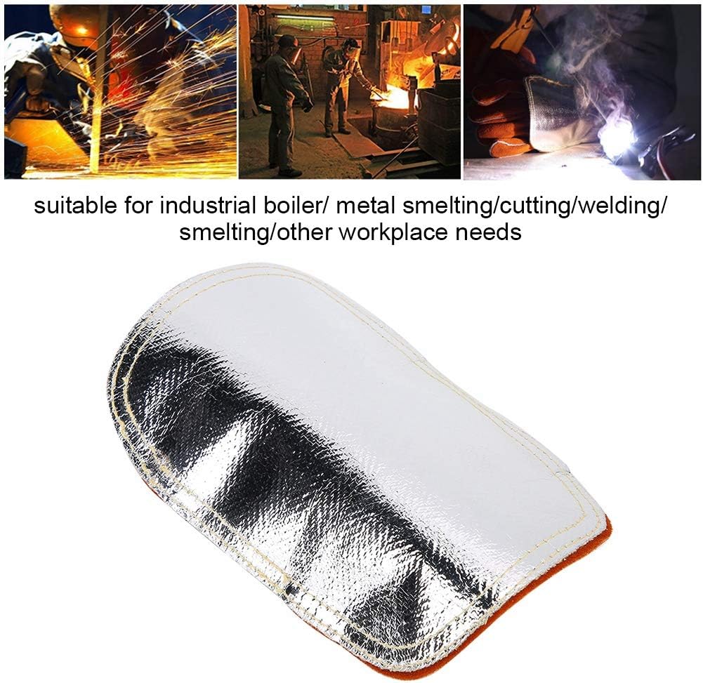 Sonew Escudo térmico de cuero de vaca dividido, guantes de soldadura, cojín trasero aluminizado de la mano de la soldadura