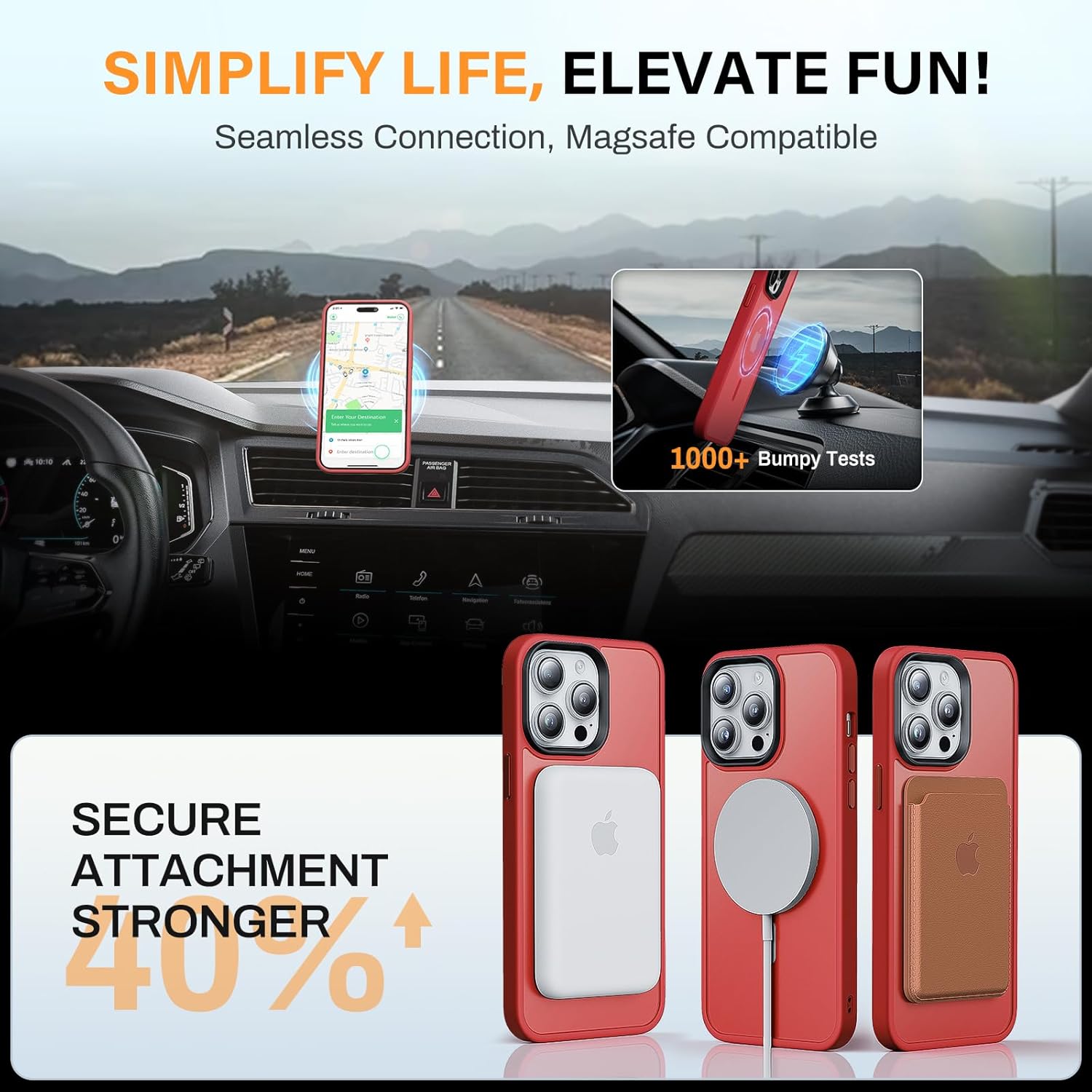 degeca Funda para iPhone 14 Pro Max, protección contra caídas de grado militar, compatible con MagSafe, fuerte magnético a prueba de golpes,