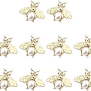 10 botones de abeja de metal, adornos de abeja, botones de perlas con parte trasera plana, adornos para coser manualidades y decoración de herrajes 10 botones de abeja de metal, adornos de abeja, botones de perlas con parte trasera plana, adornos para coser manualidades y decoración de herrajes