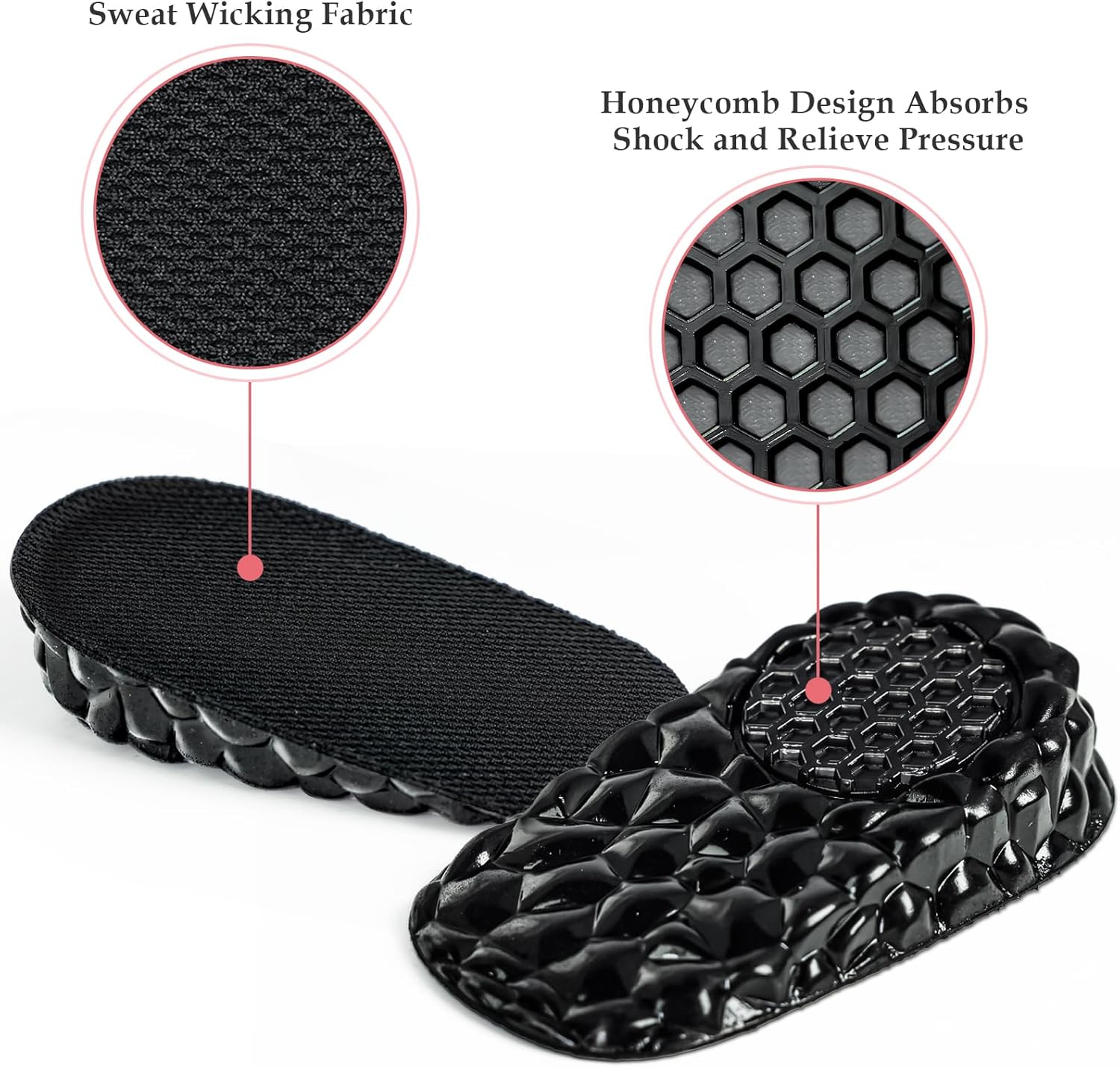 Plantillas de aumento de altura para zapatos de cojín más alto, elevación del talón para discrepancias de longitud de pierna hombres y mujeres,