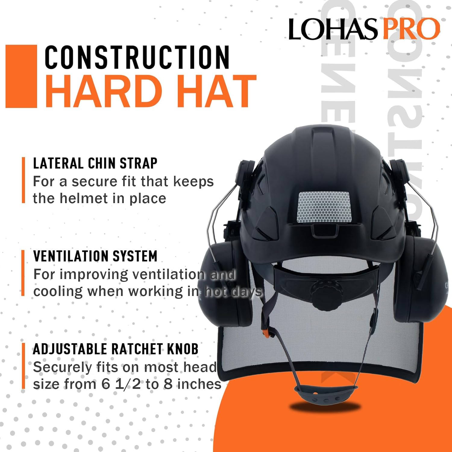 Casco de seguridad forestal con protector facial de malla y orejeras para tala de árboles, casco de arborista de madera (A2 negro + protector facial