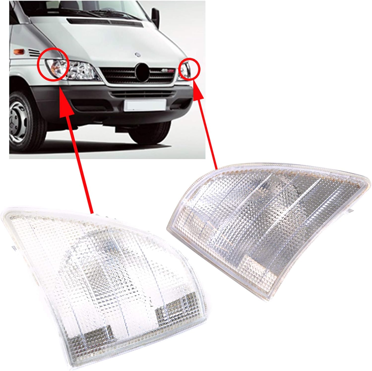 Luz de esquina para luz de esquina izquierda derecha derecha intermitente para Mercedes Benz 95-06 Sprinter Van 901-904 9018200121 9018200221