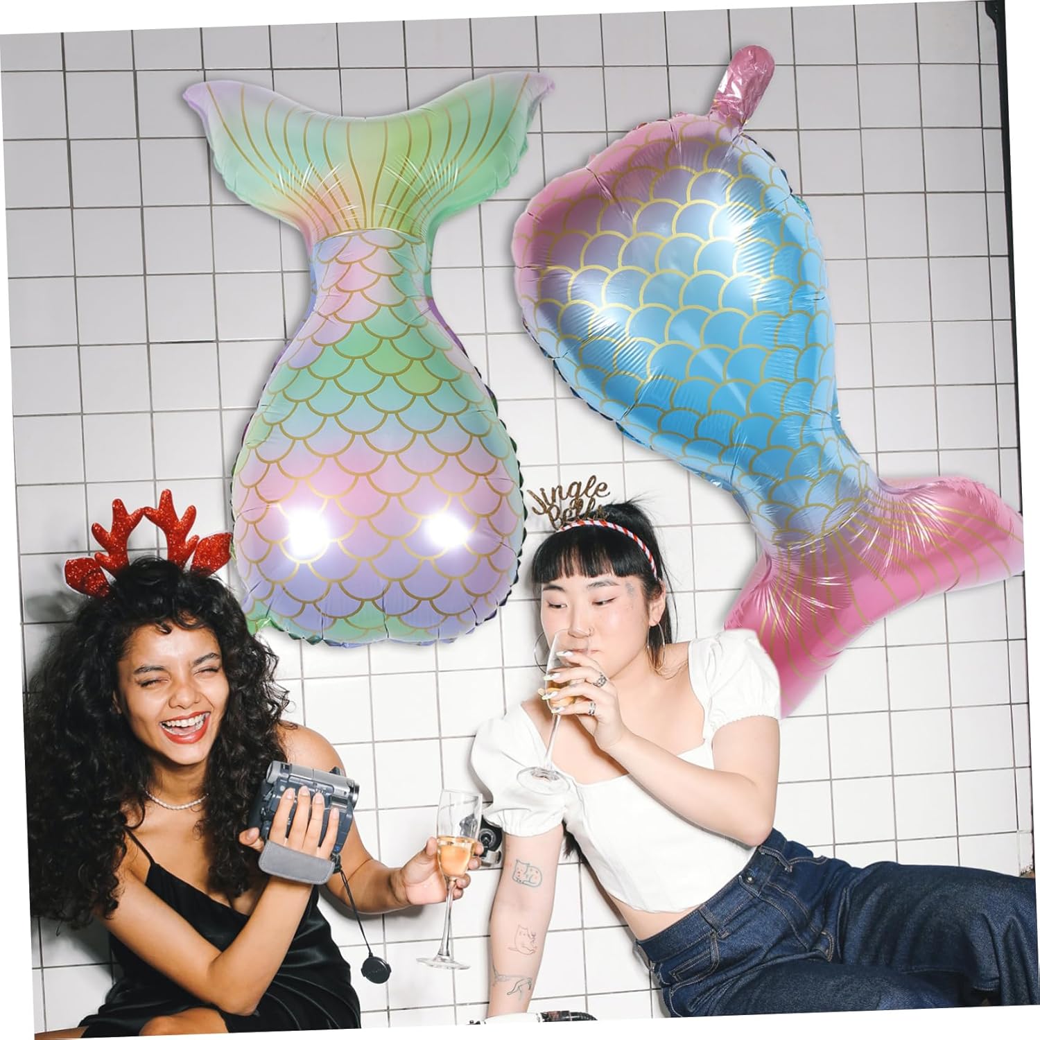 Abaodam 8 Pcs Foil Balloons Baby Balloon Mermaid Party Balloon Film Party Balloon Ocean Decor Fishtail Balloon Lovely Balloon Fishtail Aluminium