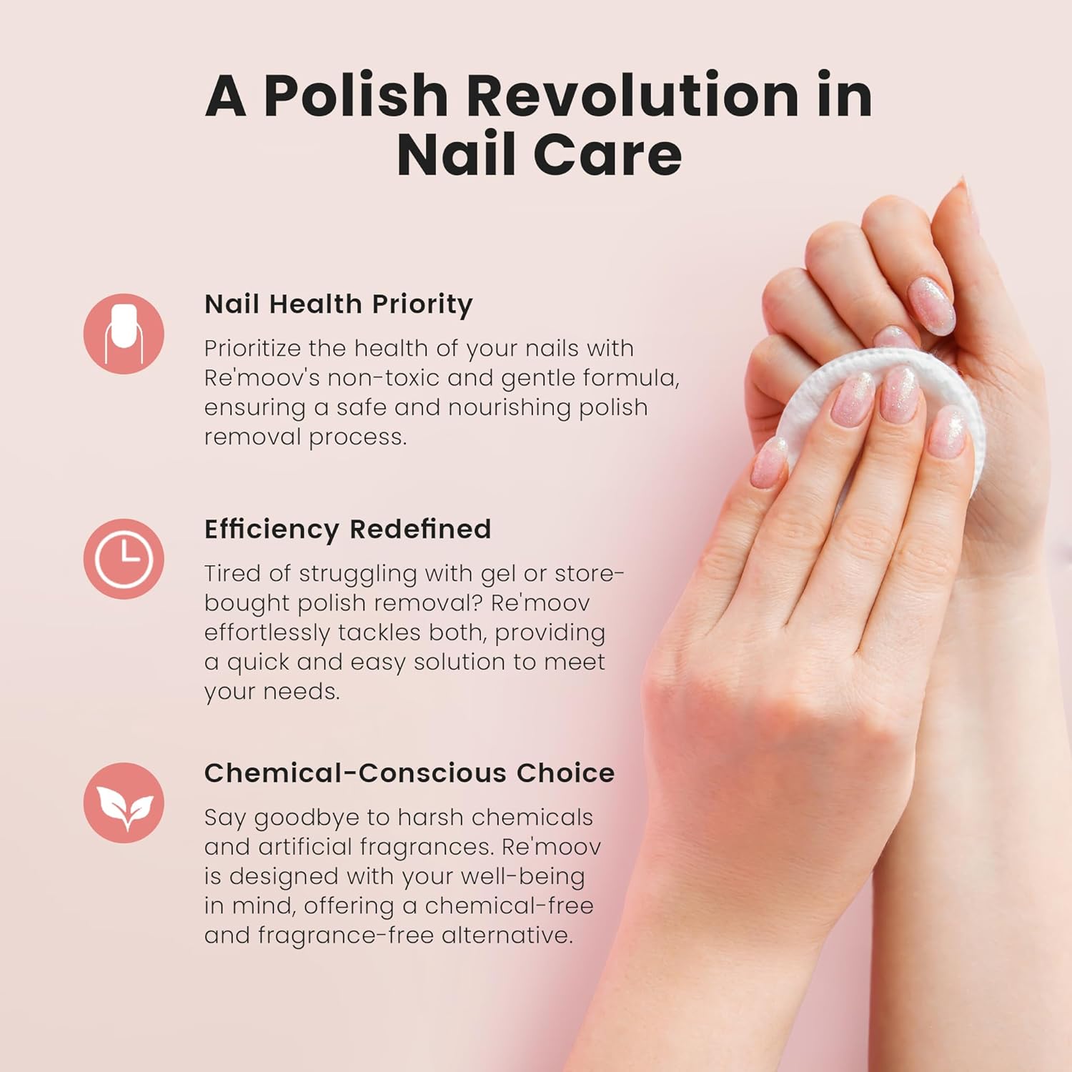 Removedor de esmalte de uñas, esmalte de gel acrílico en gel en casa, removedor de manicura, fórmula libre de acetona de 5 minutos, limpiador no