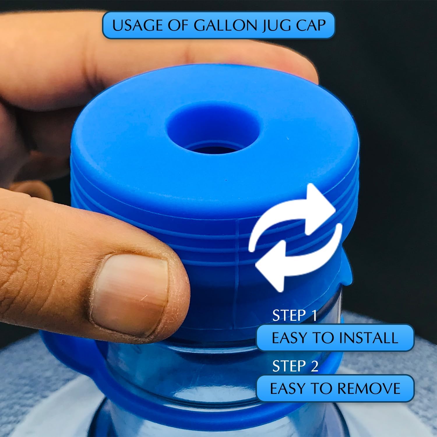 EBOS 5G-111 – Tapa para jarra de agua de 3 y 5 galones, tapa de botella de agua reutilizable, tapa de repuesto de silicona antiderrames, botellas de