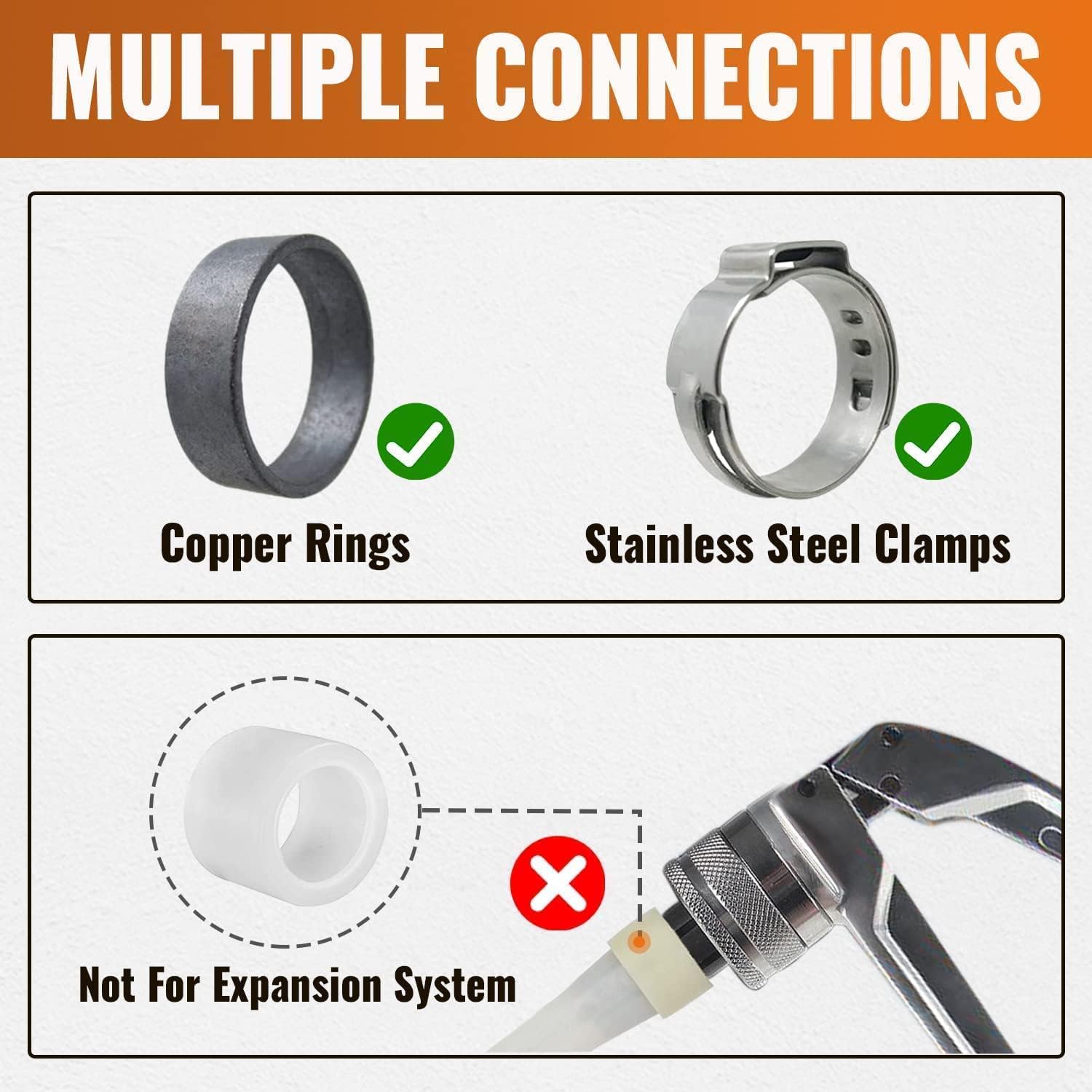 SUNGATOR – Accesorios Pex de 34 pulgadas, juego de 36 accesorios Pex de 34 pulgadas, 12 acoplamientos en T de codo de 34 pulgadas para tubería Pex,