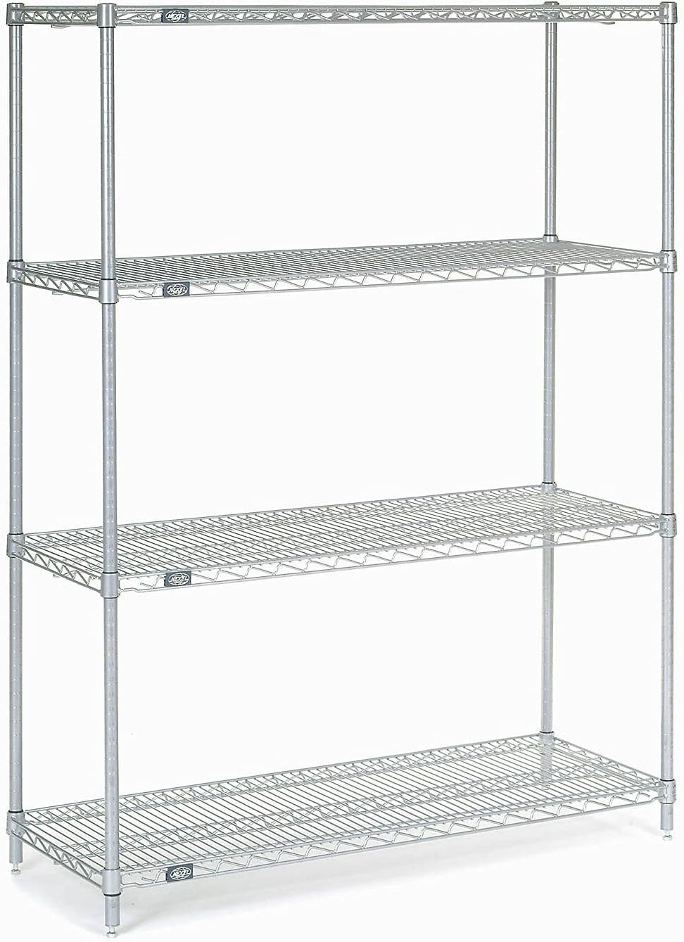 Estantería de alambre cromado, 48″W X 18″D x 54″H