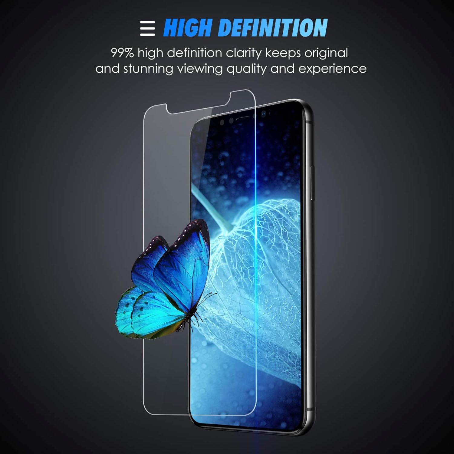 Protector de pantalla para iPhone XC, cristal templado resistente a los arañazos, 4 unidades