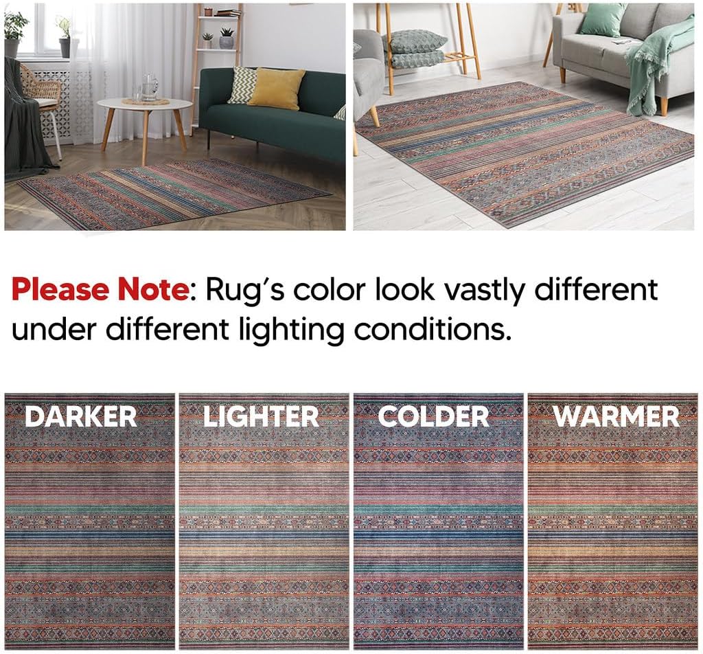 Keen Home Design Alfombras lavables a máquina con parte trasera antideslizante, ideal para pasillo, sala de estar, dormitorio, cocina y lavandería,