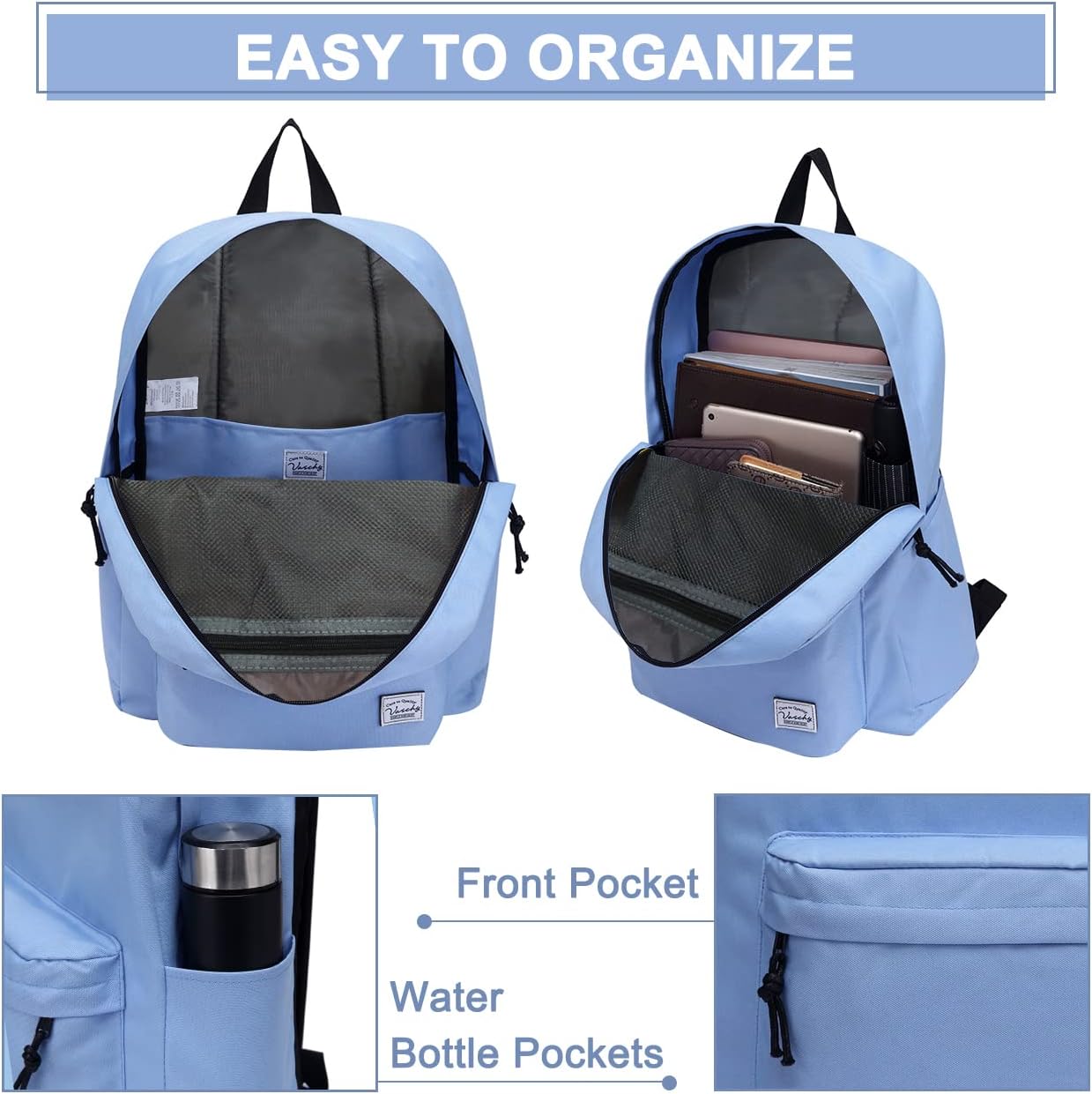 Mochila ligera Vaschy, de 5.28 galones, impermeable, plegable para deportes como senderismo, Púrpura, M