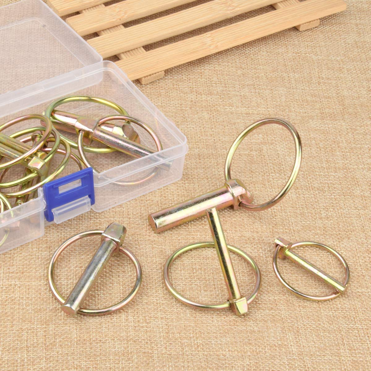 30 Pcs Lynch Pin Lynch Pin Assortment Kit Linch Pin with Ring Heavy Duty Lynch Pin for Farm Tractors Trailers Trucks Mower,14 316 516 716 inch,4