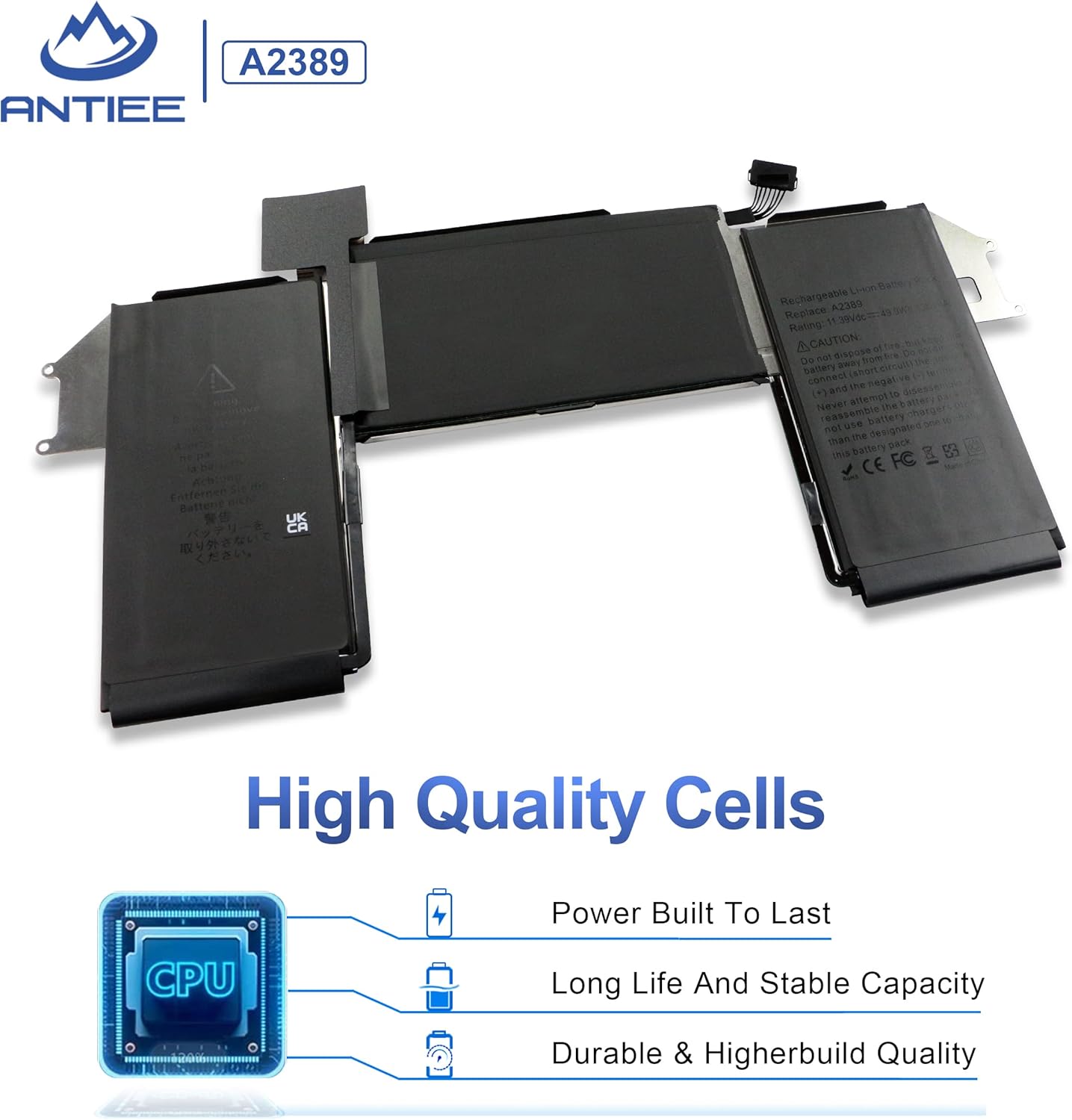 Reemplazo de batería A2337, batería A2389 compatible con MacBook Air de 13 pulgadas (M1, 2020) EMC 3598 MGN53LLA MGN83LLA MGN63LLA MGN93LLA MGND3LLA