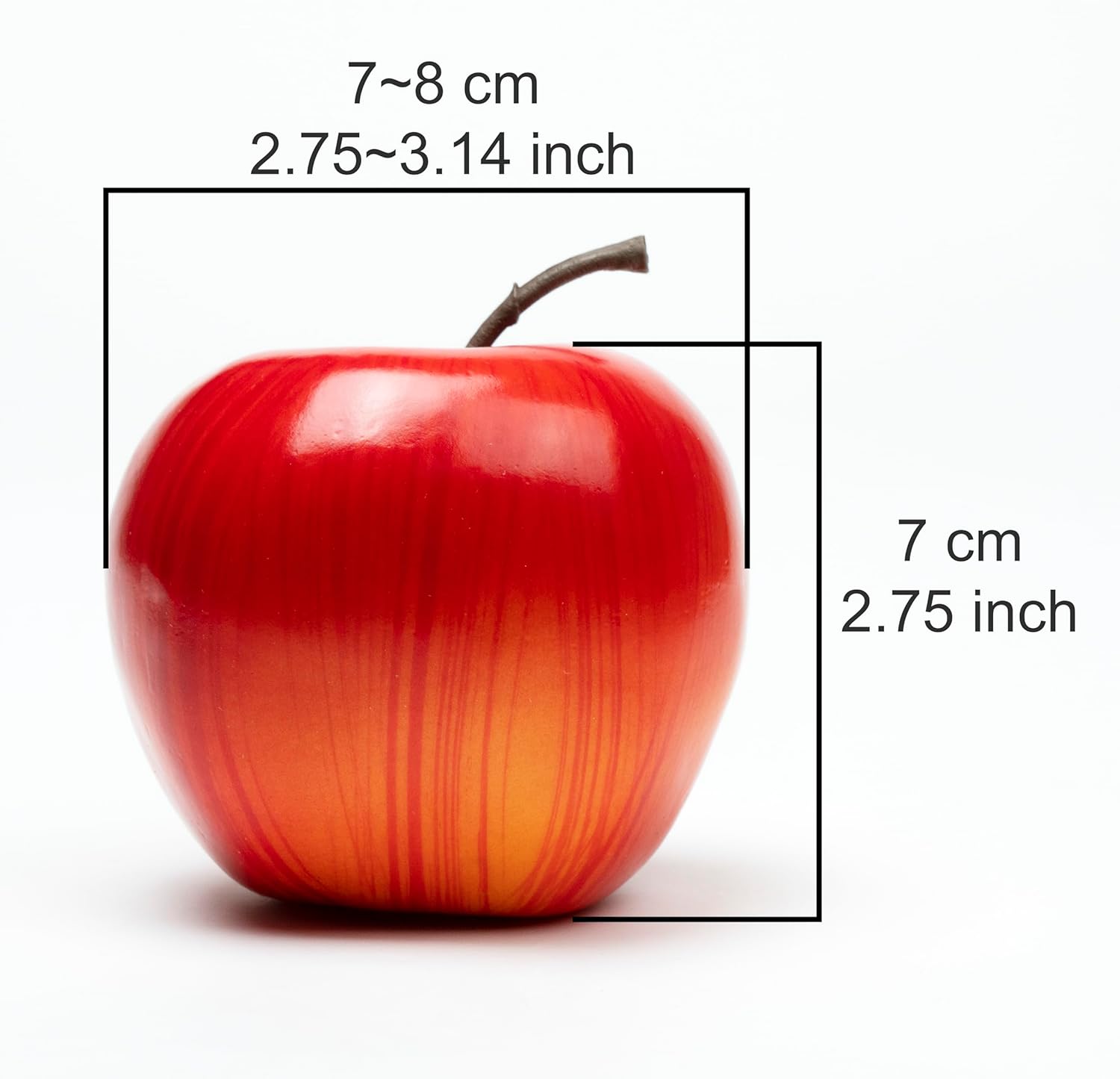 12 manzanas falsas de 8 pulgadas para decoración de manzanas de plástico realistas para decoración del hogar y la cocina (rojo)