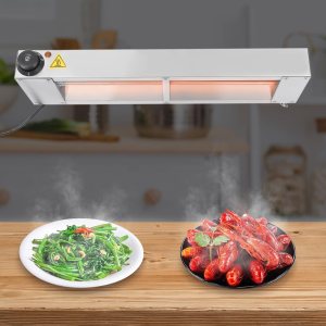 Lámpara de calor para alimentos, lámpara calentadora de alimentos con cable y enchufe, 110 V, 500 vatios, color plateado (24 pulgadas) Lámpara de calor para alimentos, lámpara calentadora de alimentos con cable y enchufe, 110 V, 500 vatios, color plateado (24 pulgadas)