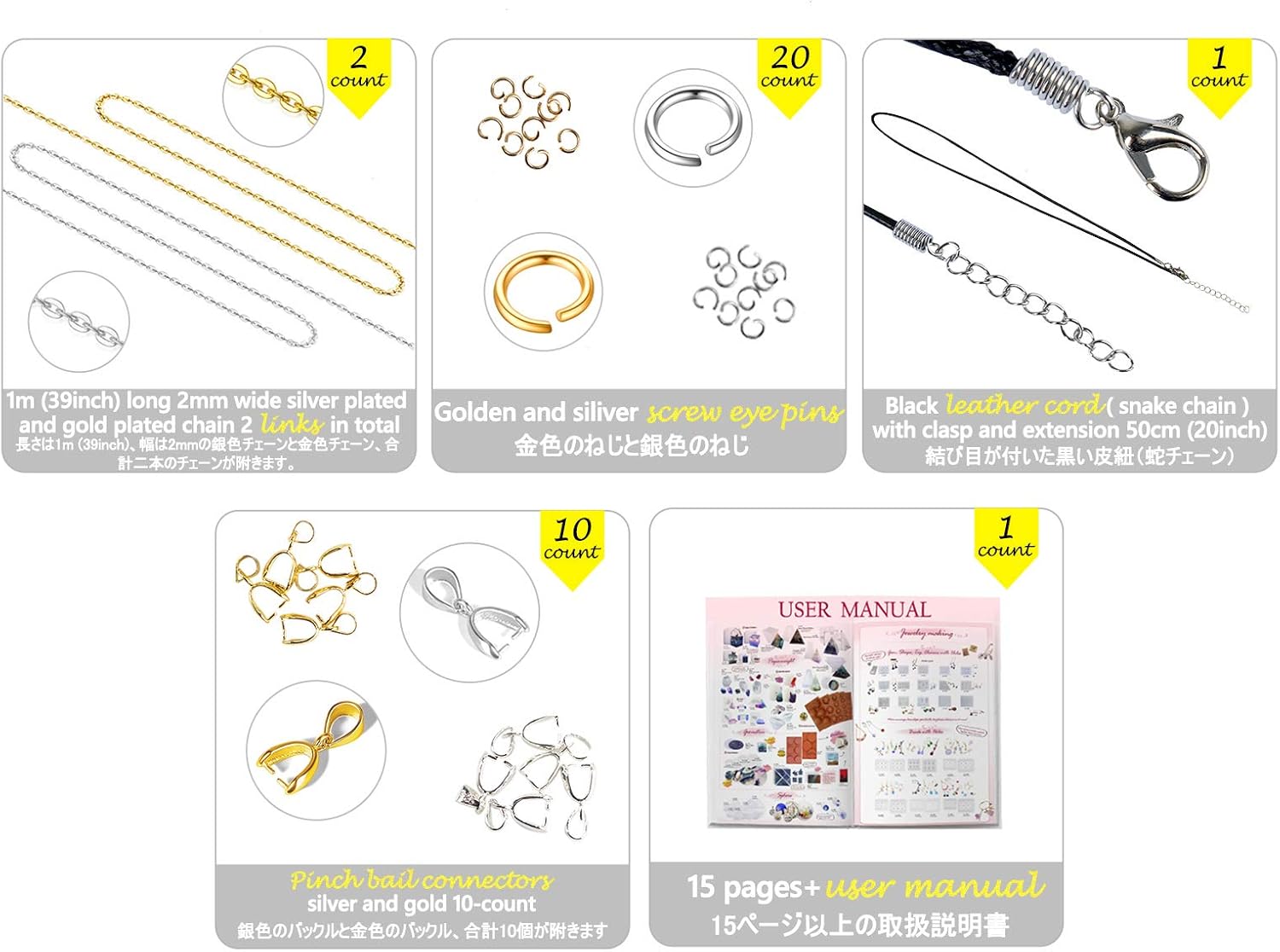 Funshowcase Moldes de silicona epoxi para collar y aretes con agujeros para colgar, juego de suministros de fabricación de joyas, paquete de 45