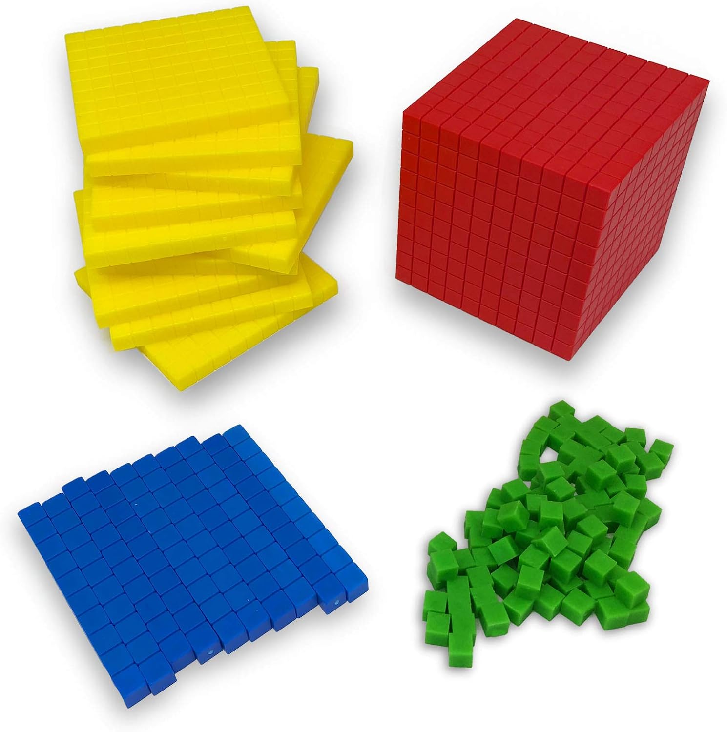 Base Diez Bloques para Matemáticas Tempranas, Cubos Educativos Conteo de Juguetes y Matemáticas en Homeschool, Cubos de Matemáticas para Habilidades