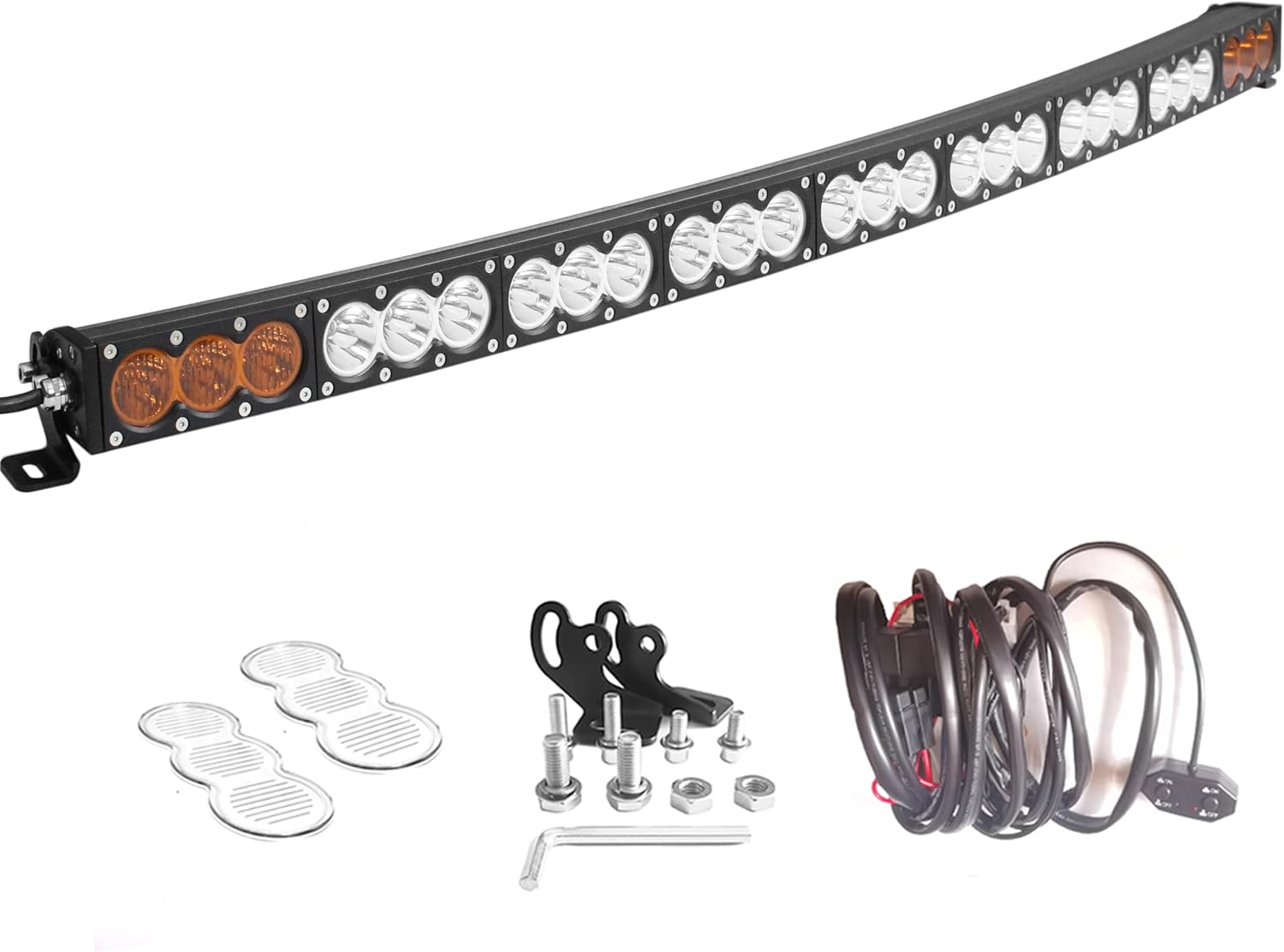 Barra de luz LED de 50 pulgadas, luz de trabajo LED curvada de 270 W, 12 V24 V, lámpara antiniebla de conducción todoterreno, luz combinada de