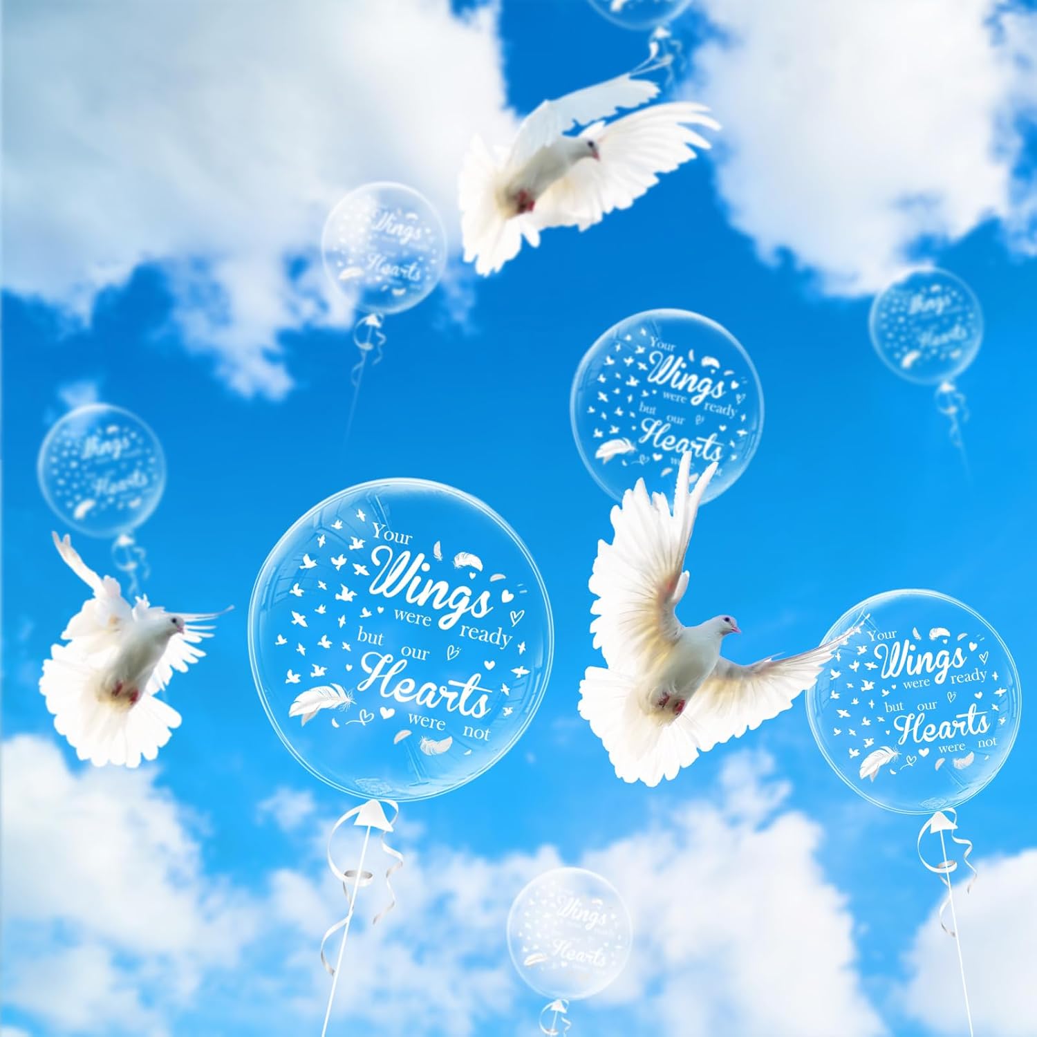 12 globos transparentes de liberación funeraria, globos de liberación conmemorativa para funeral, aniversario de muerte celestial en memoria de la