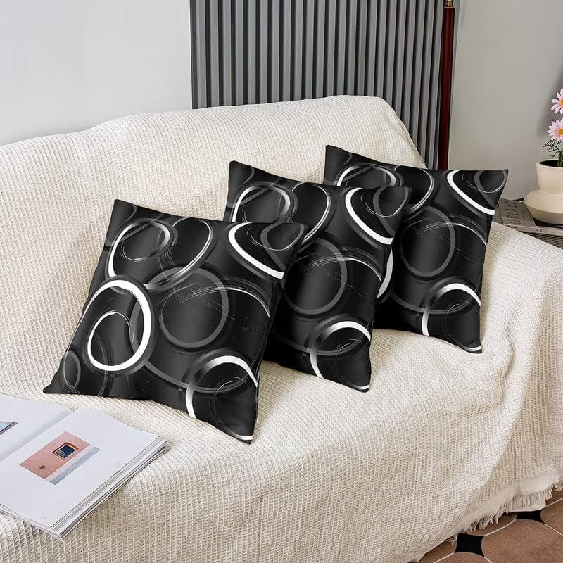 Feelyou Juego de 4 fundas de cojín geométricas para sofá, cama, fundas de cojín decorativas con círculos geométricos, rellenos de almohada de arte