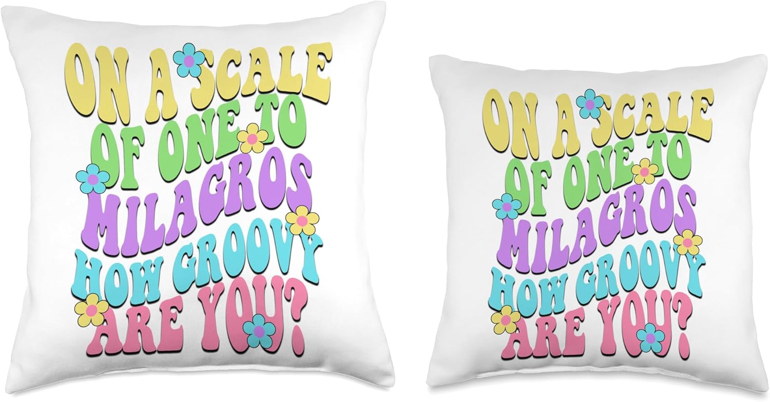 Cute Retro Girls Groovy Milagros – Almohada personalizada con nombre, 16 x 16 pulgadas, multicolor