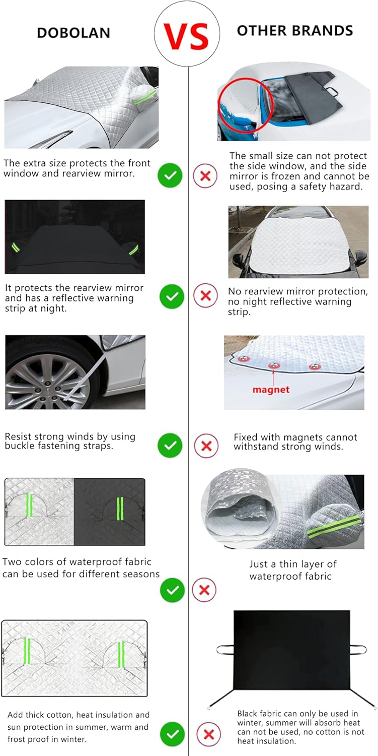 Pickup Truck Windshield Cover is Used for Snow and ice Protection and Sun Protection, and The Thickened Large Cover can Protect The Side Window and