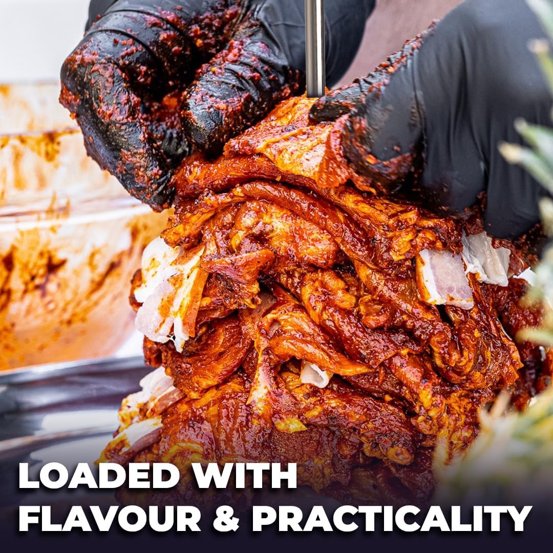 Al Pastor – Brochetas para asar a la parrilla, 3 en 1, brochetas verticales brasileñas para barbacoa, juego de asadores de acero inoxidable para