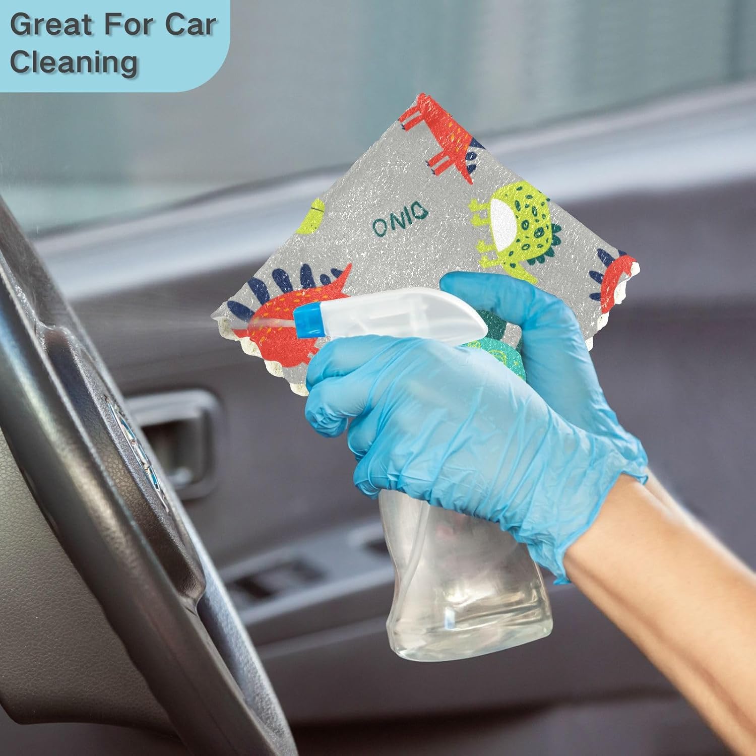 Cute Dinosaur Colorful Soft Print Kitchen Microfiber Towels Absorbent 6 Pack Cooking Towels for Restaurant Table