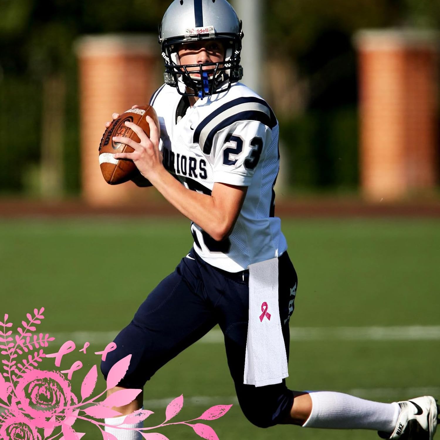 Preboun 8 toallas de fútbol con cinta rosa, toalla de campo de fútbol con cierre, accesorios de fútbol para jóvenes, hombres y mujeres, deportes,